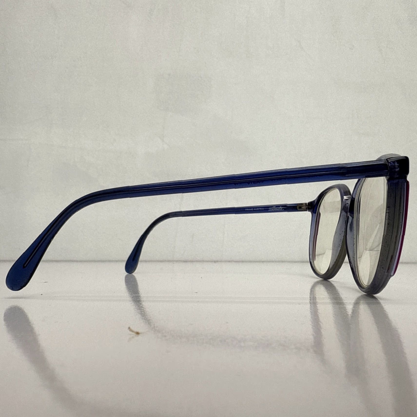 Silhouette VINTAGE Silhouette M1159 Blue Purple Round Glasses Austria Frames Only 56-16 140 Unisex Mens Womens 56mm 56mm Gray Lens 140 mm 16mm Bridge Size ONE SIZE - 3 Thumbnail