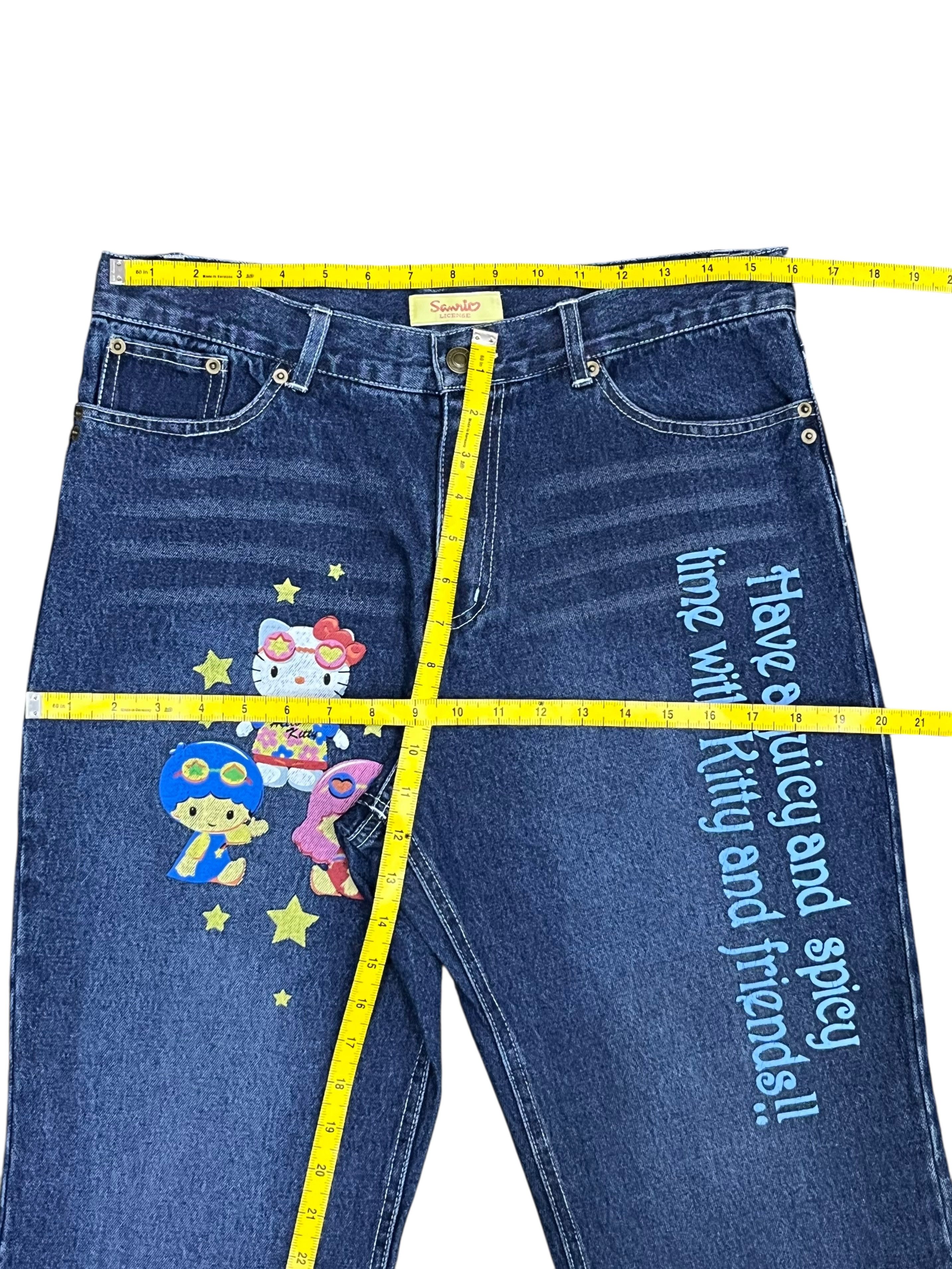 Cartoon Network Vintage Sanrio Hello Kitty Flare Jeans W30 Japan Only Rare Size US 31 - 7 Thumbnail
