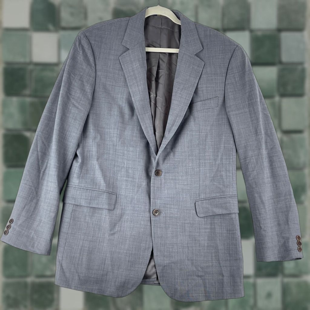 Brooks Brothers Brooks Brothers Blazer Mens Size 42L Gray Wool Suit Jacket Notch Lapel Single-Breast 2-Button Size 42R - 1 Thumbnail