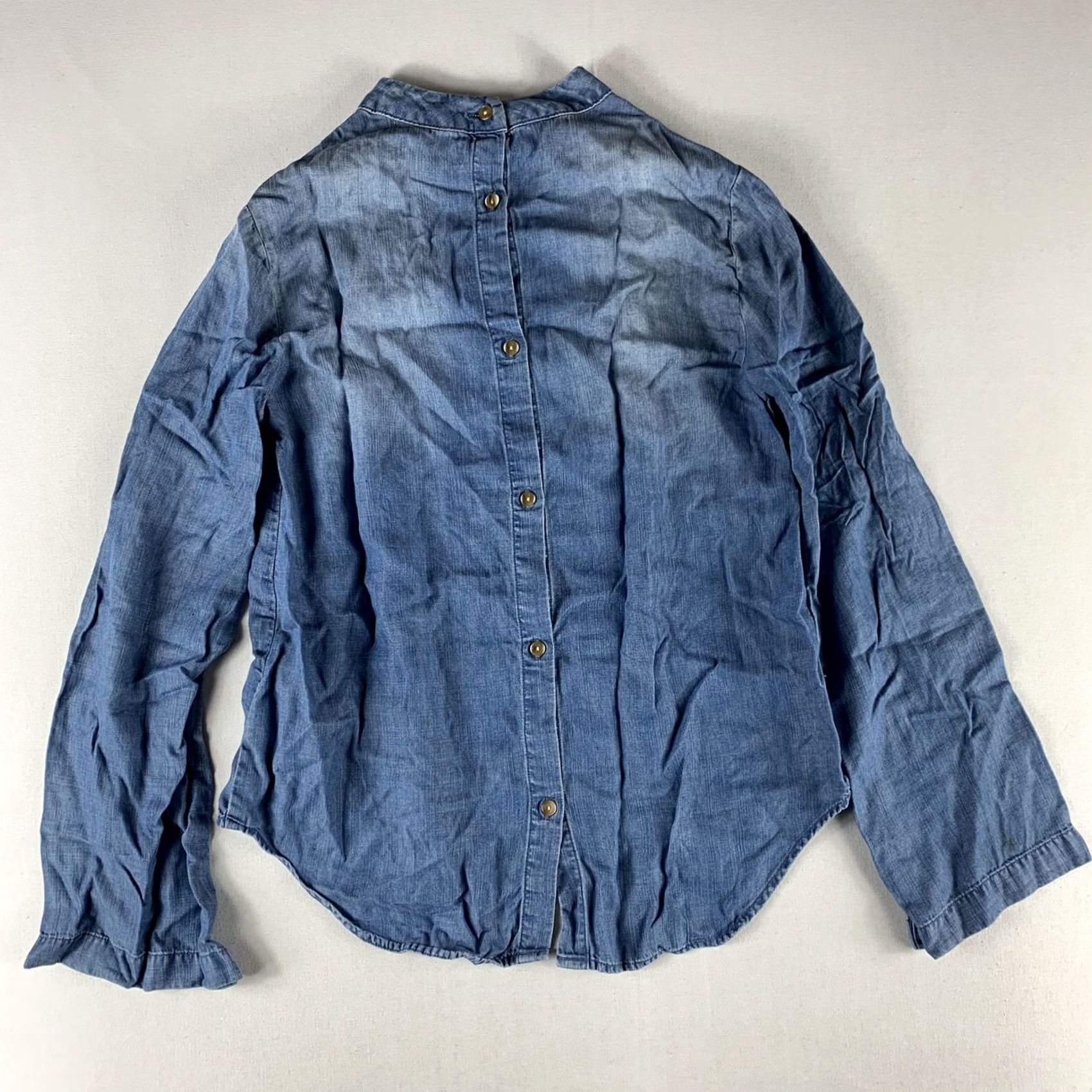 CLOT CLOTH & STONEWOMENS XS LONG SLEEVE BLUE CHAMBRAY BACK BUTTON UP SHIRT Size XS / US 0-2 / IT 36-38 - 5 Thumbnail
