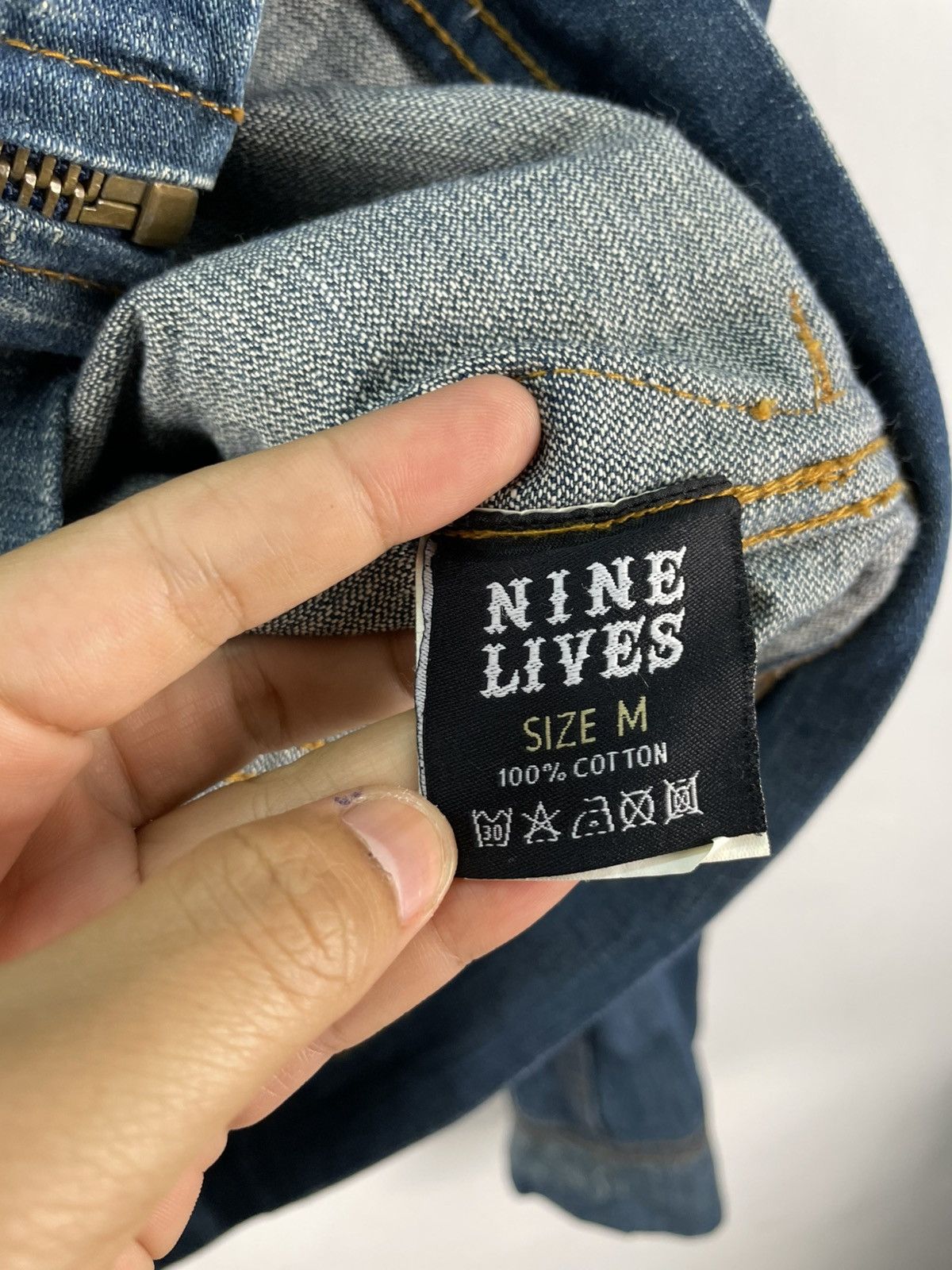 Nine Lives × Vintage Vintage Nine Lives Denim Jacket Faded Wash Rabbit Fur Lining Size US M / EU 48-50 / 2 - 4 Thumbnail