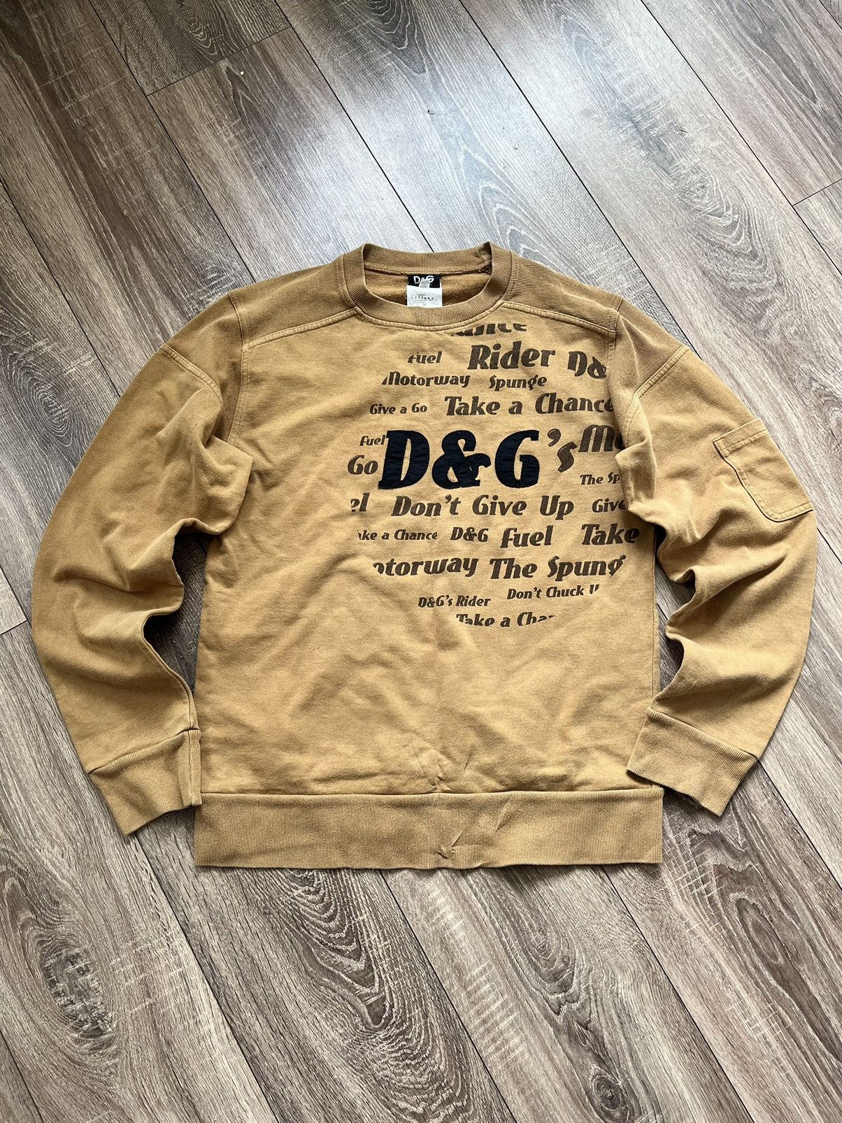 image of Dolce Gabbana Dolce&gabbana Vintage Big Logo Sweatshirt in Brown, Men's (Size Small)