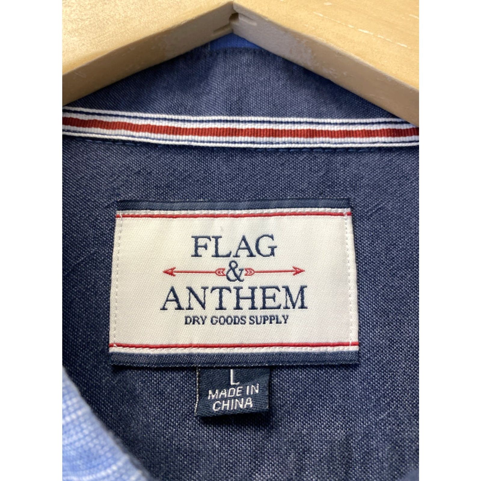 Flag & Anthem VINTAGE Flag & Anthem Shirt Blue Plaid Button Long Sleeve Cotton Casual Mens L Size US L / EU 52-54 / 3 - 4 Thumbnail