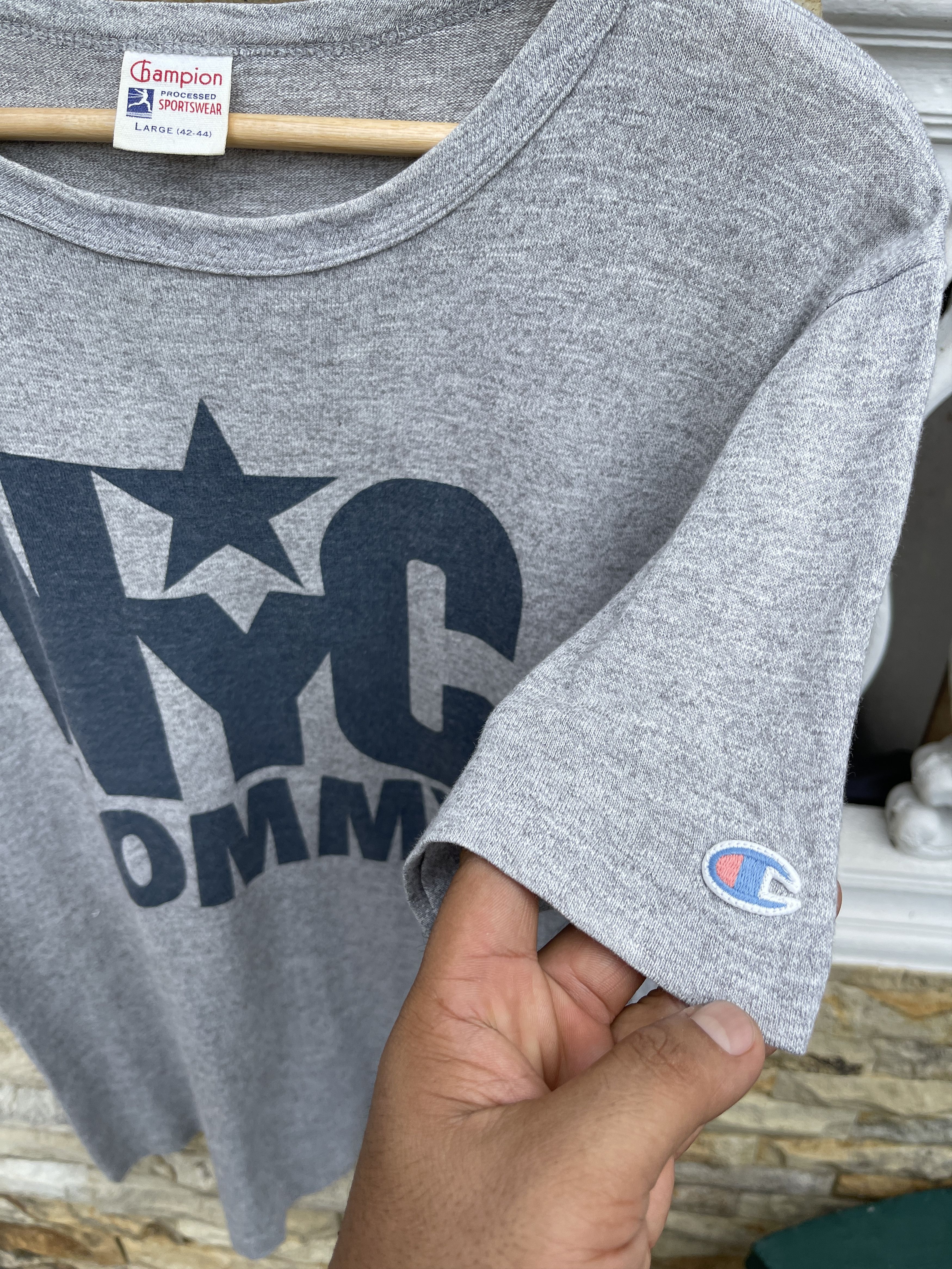 Champion Last Drop🔥Rare🔥Vintage Champion x NYC TOMMY ERD GRUNGE TEE Size US M / EU 48-50 / 2 - 7 Thumbnail
