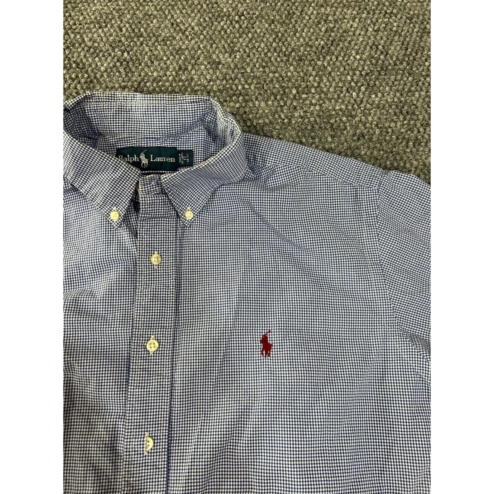Ralph Lauren Ralph Lauren shirt Mens Dress Shirt Button-Down Collar Classic Barrel Cuff Blue White Gingham 17 36-37 Size US XL / EU 56 / 4 - 3 Thumbnail