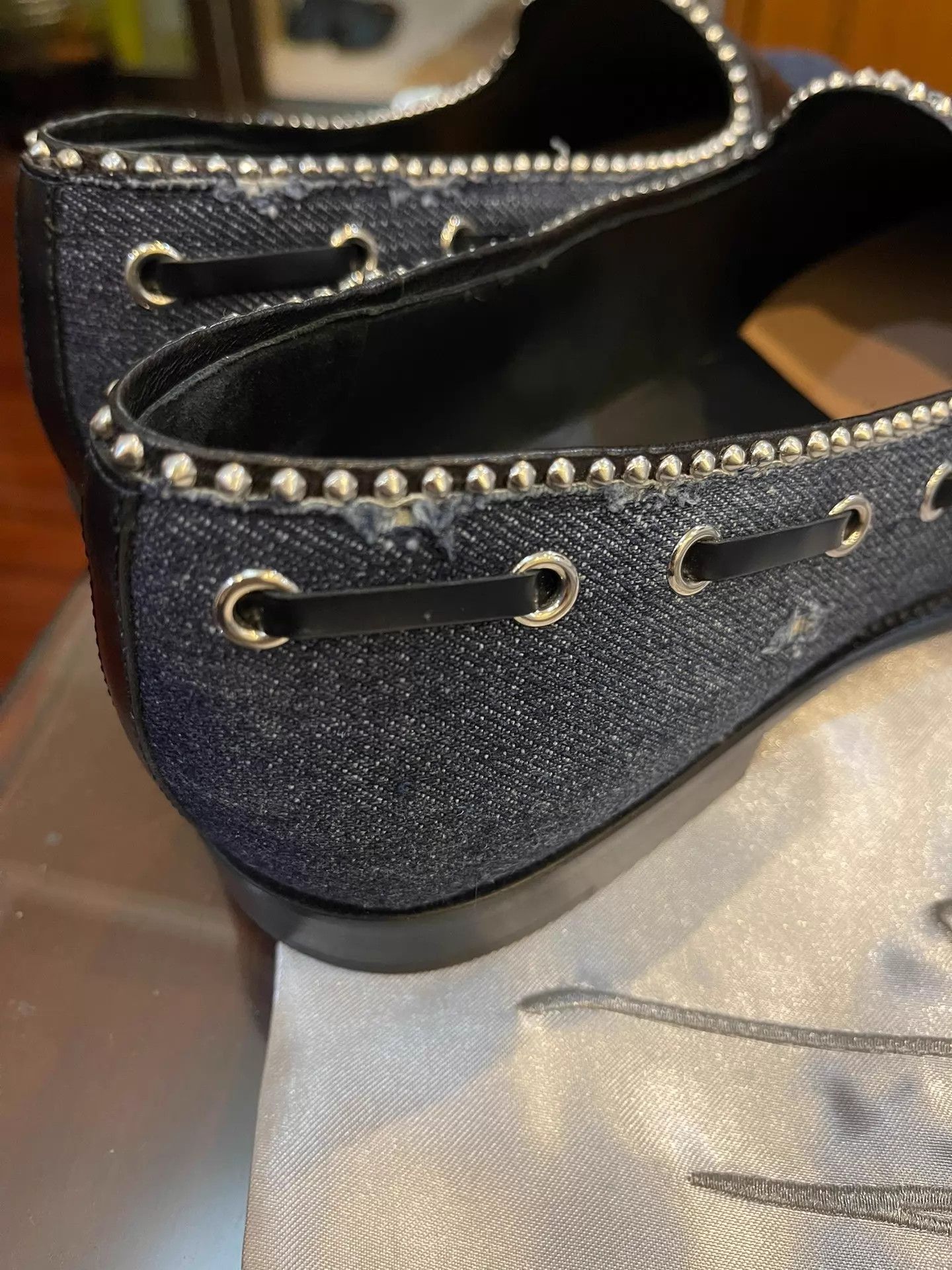 Giuseppe Zanotti GZ Denim & Leather Loafers 41 (New With Box) Size US 8 / EU 41 - 5 Thumbnail