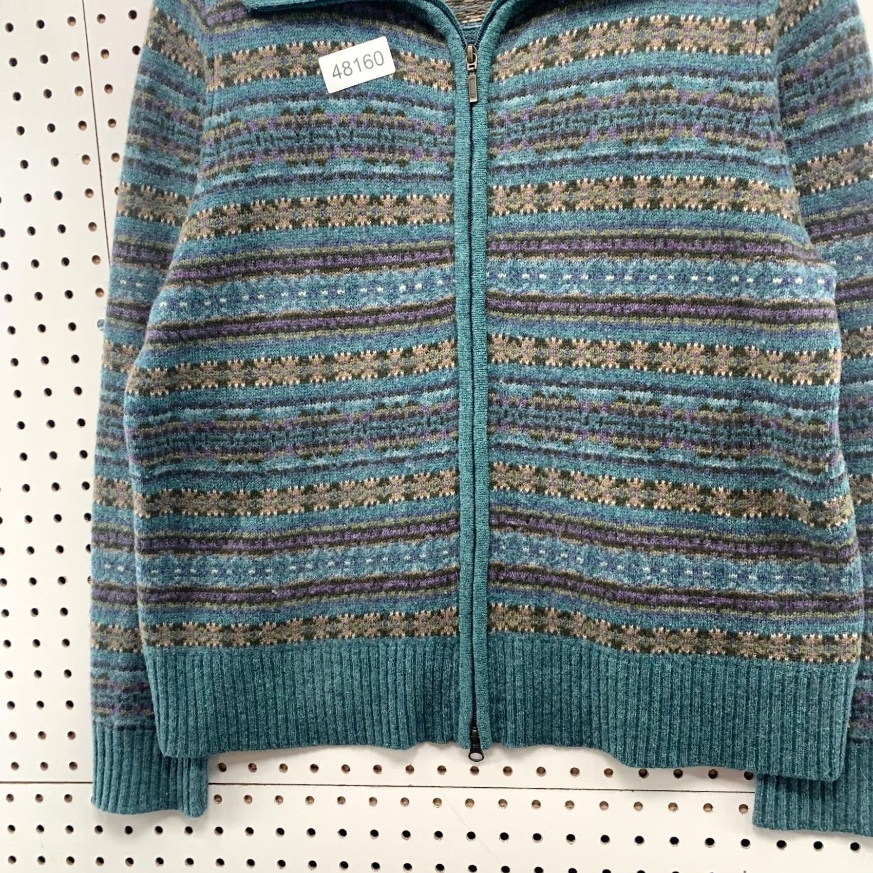 Eddie Bauer Eddie Bauer Wool Cardigan Sweater Womens XL Teal Collectibles Fair Isle Collar Vintage Size XL / US 12-14 / IT 48-50 - 5 Thumbnail