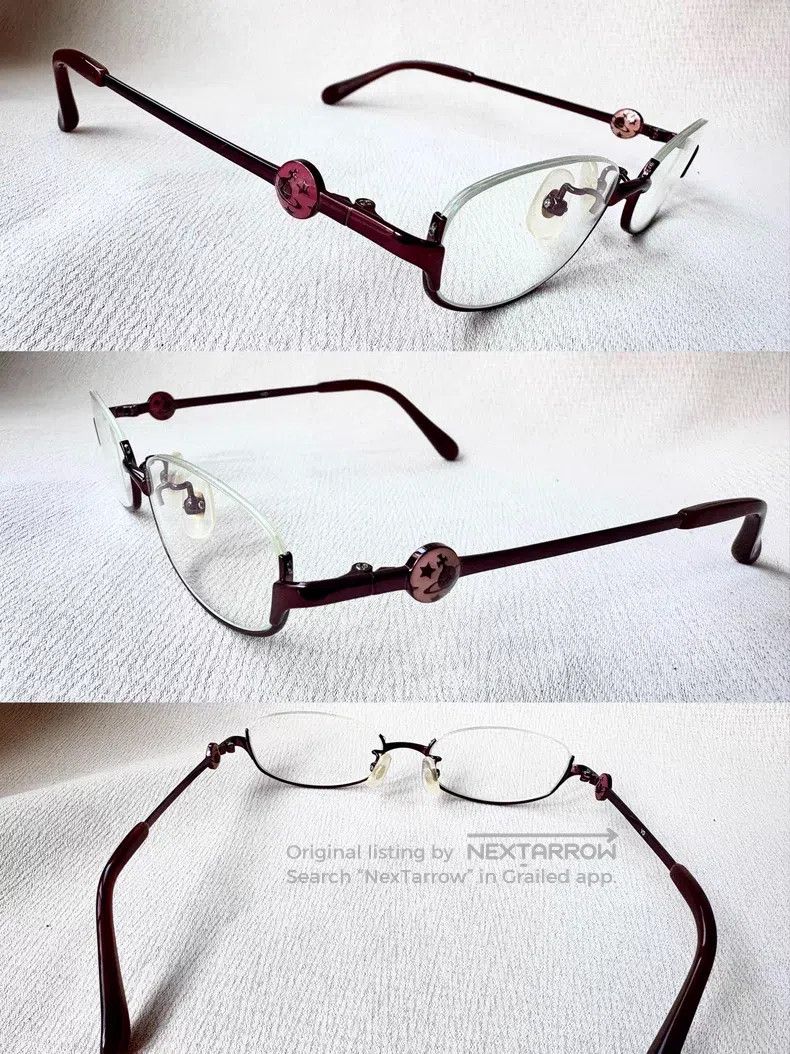 Vivienne Westwood Vivienne Westwood Burgundy Semi-Frame Saturn Glasses Size ONE SIZE - 6 Thumbnail