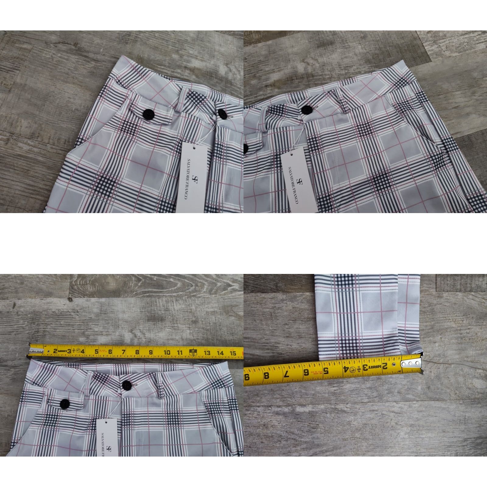 Vintage Salvatore franco Slim Fit Trousers Check Polyester With Gray NWT M Pants Women Slim Inseam See Photos Size 32" / US 10 / IT 46 - 8 Thumbnail