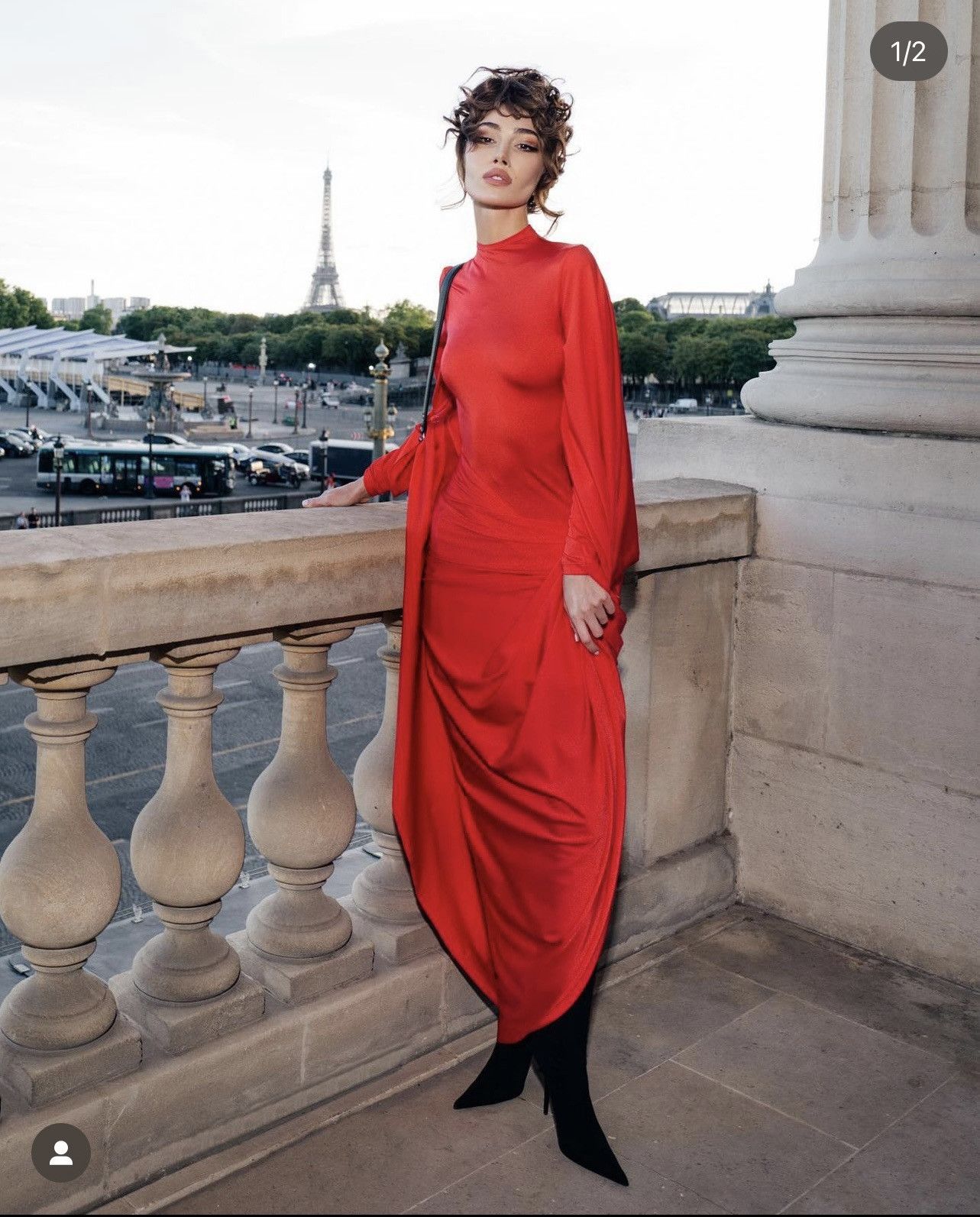 Balenciaga red dress best sale