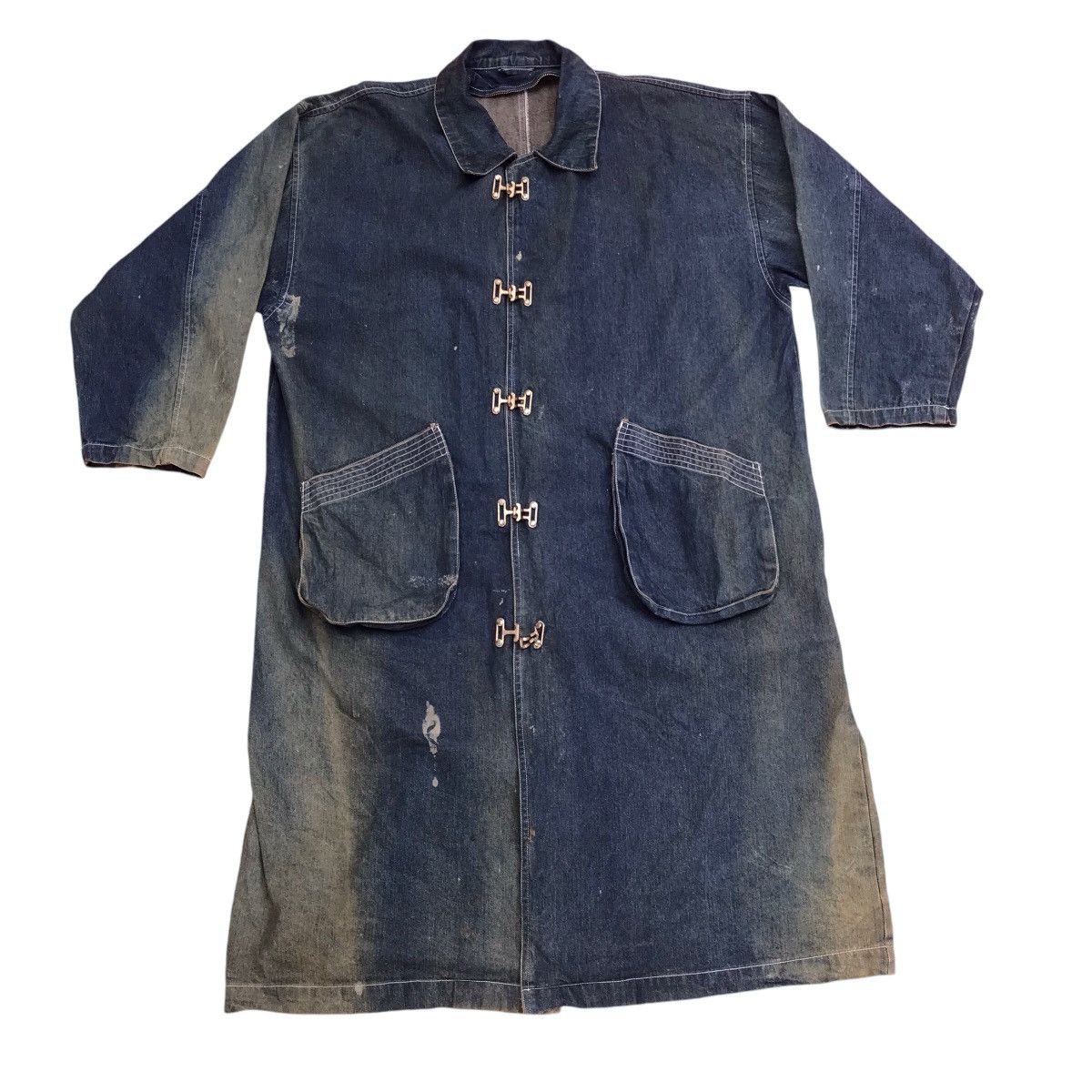 Blue Blue Japan VTG Indigo Inspired Kapital Long Jacket Sun Faded Parachute Size US XL / EU 56 / 4 - 1 Thumbnail