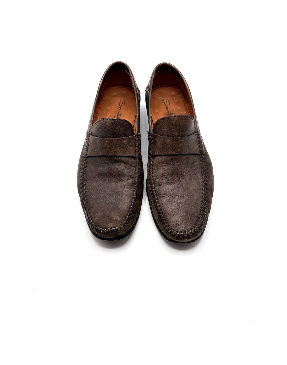 Santoni Santoni Hand-finished Leather Penny Loafers Size US 10 / EU 43 - 2 Thumbnail