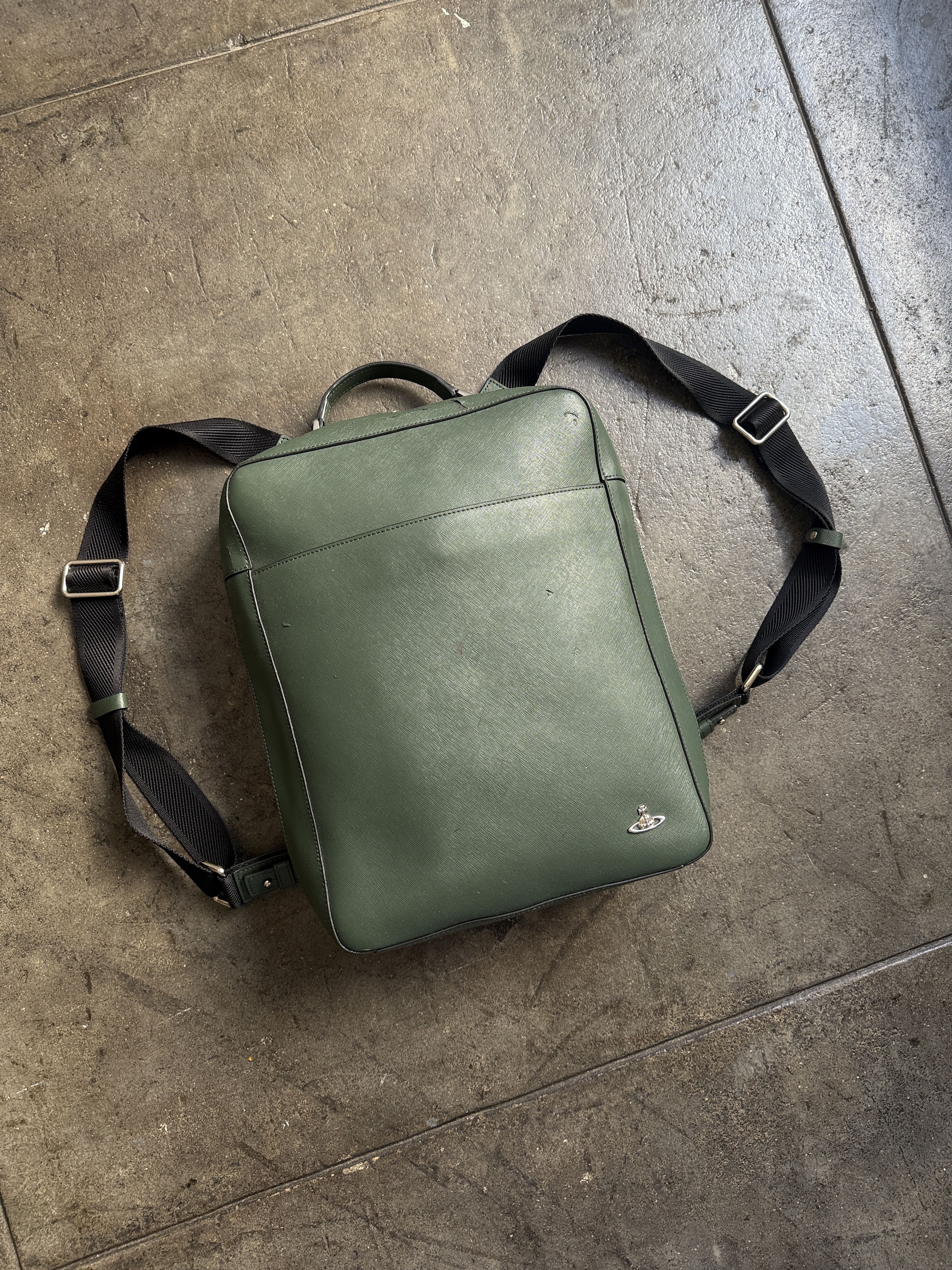 New $900+ Leather Adjustable Backpack w/ Slight Peeling