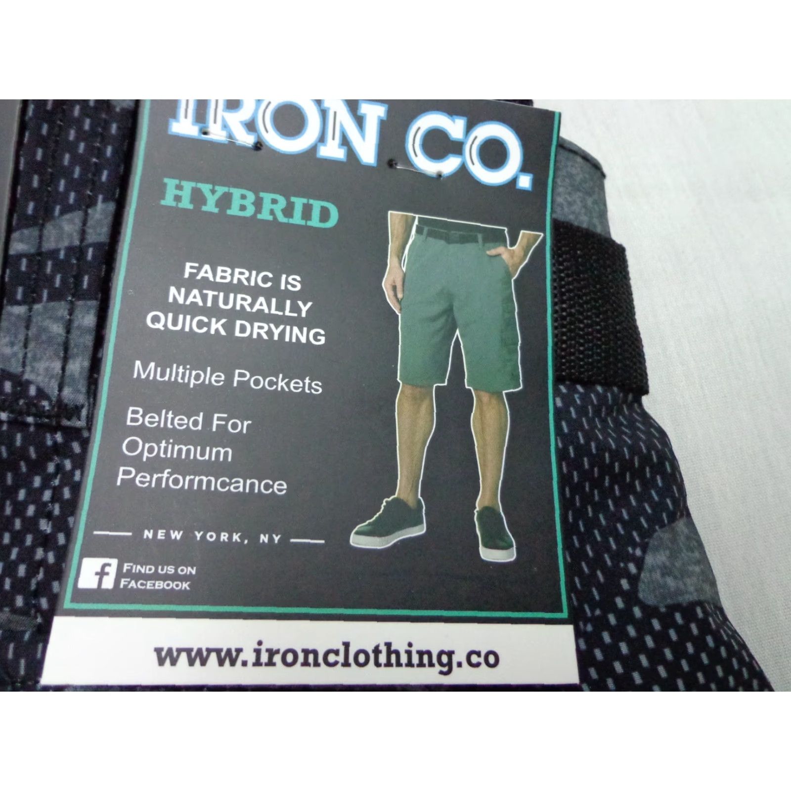Vintage IRON CO. Hybrid Shorts Gray Camo Size 31 Belted New Men Regular 92% Polyester 8% Spandex Size US 31 - 3 Thumbnail