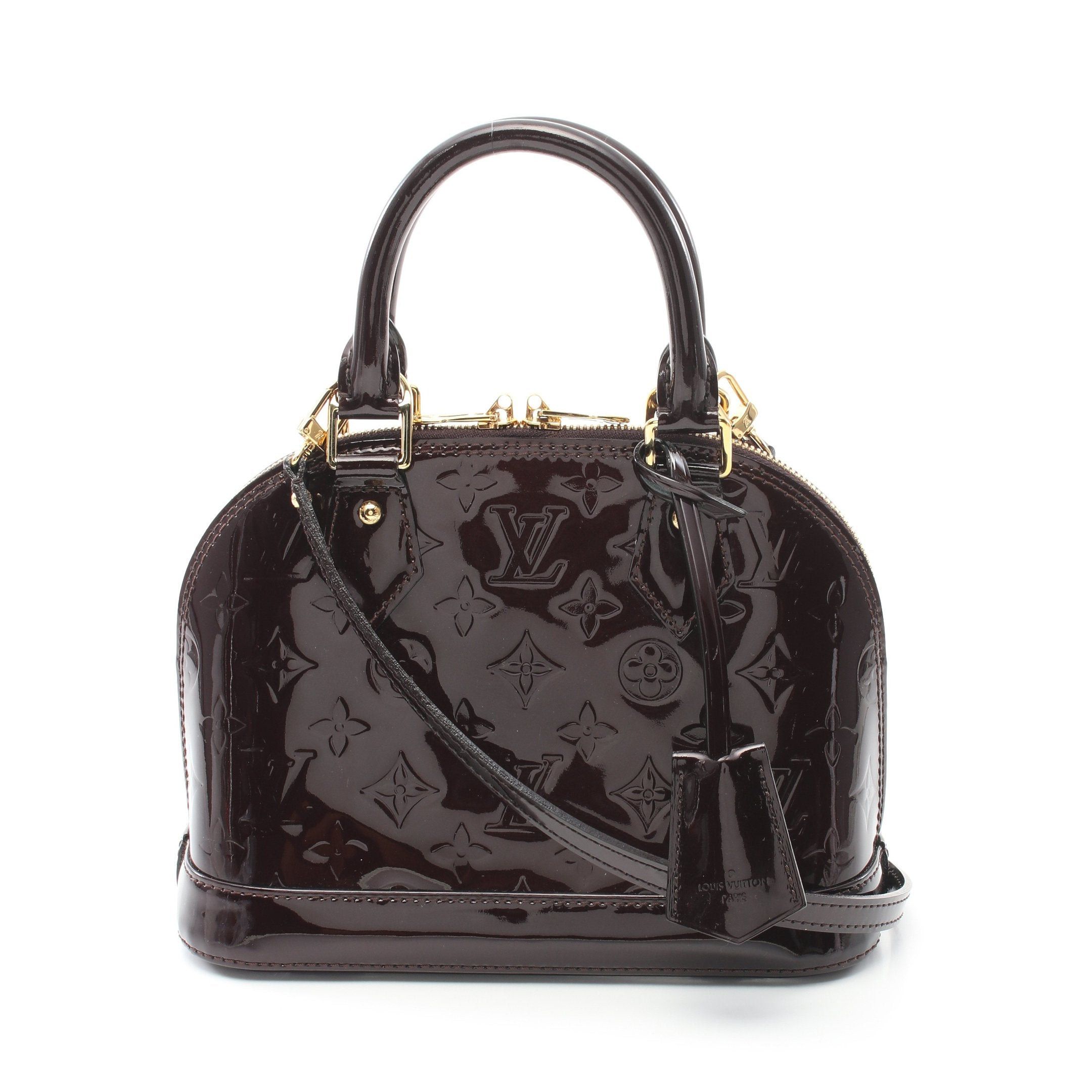 Louis Vuitton Louis Vuitton Alma Bb Monogram Vernis Amarante Handbag Leather Dark Purple Size ONE SIZE - 1 Thumbnail