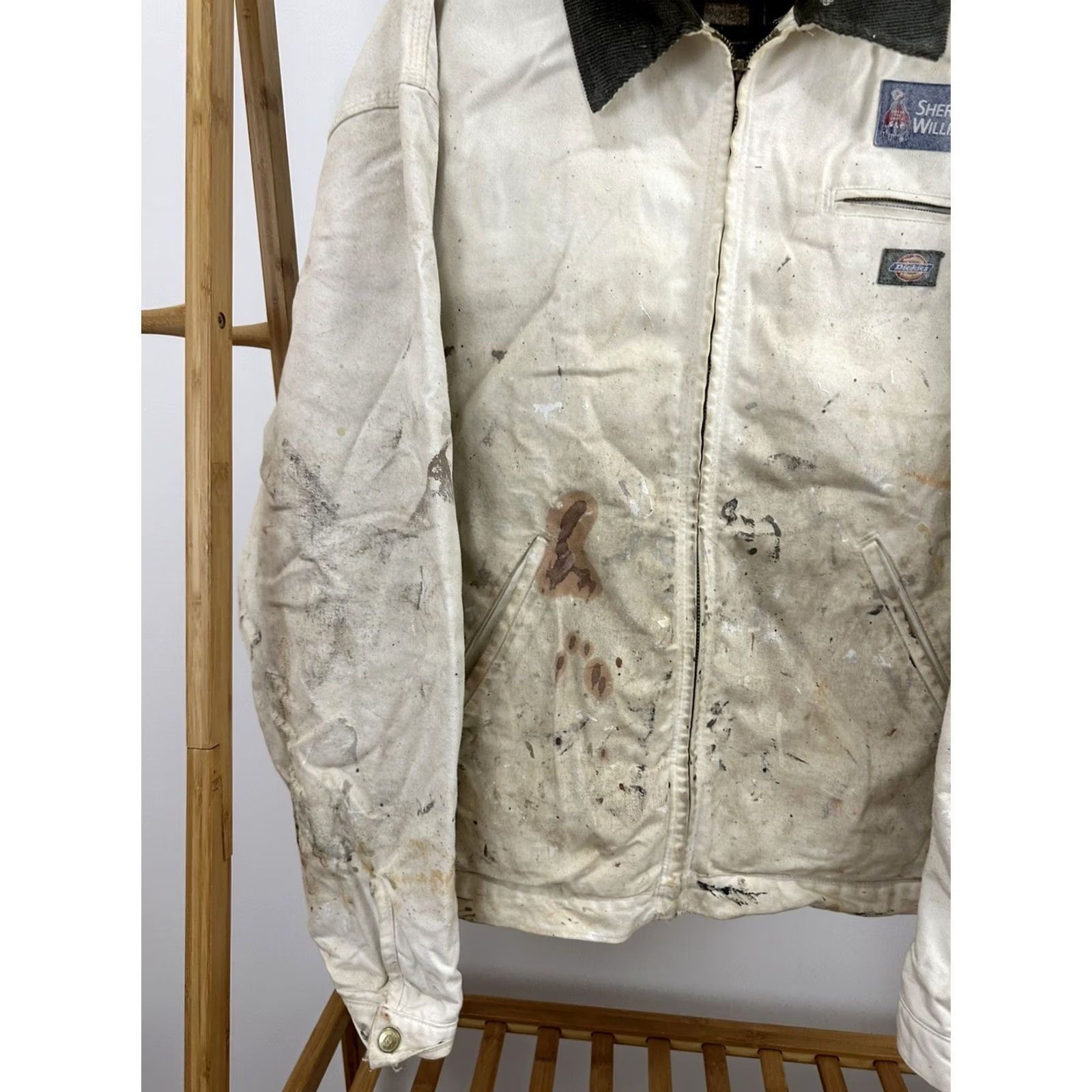 Dickies VTG Dickies Lined Detroit WIP Work Paint Spatter White Canvas Jacket XL Men's Vintage Dickies Jacket XL White Detroit Paint Spatter Size US XL / EU 56 / 4 - 7 Thumbnail