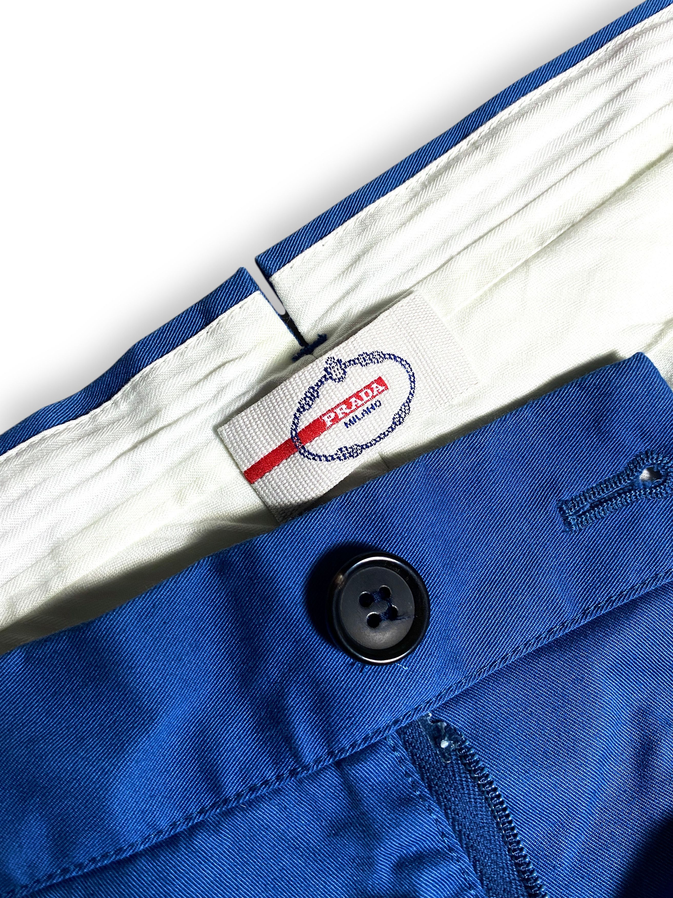 Prada Prada Milano Italy Light Blue Cotton Tab Logo Trousers Pants Size US 30 / EU 46 - 12 Thumbnail