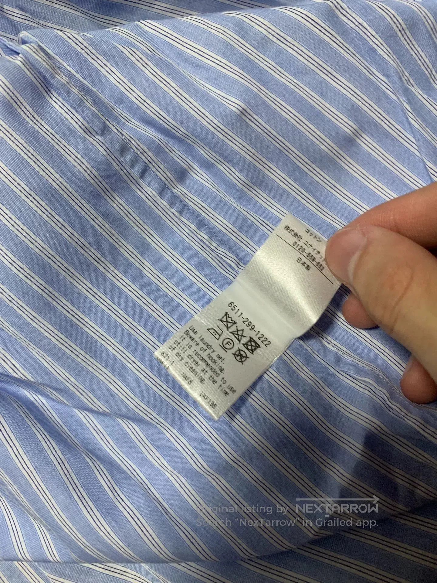 Vintage Ruched Collar Striped Shirt. Size S / US 4 / IT 40 - 7 Thumbnail