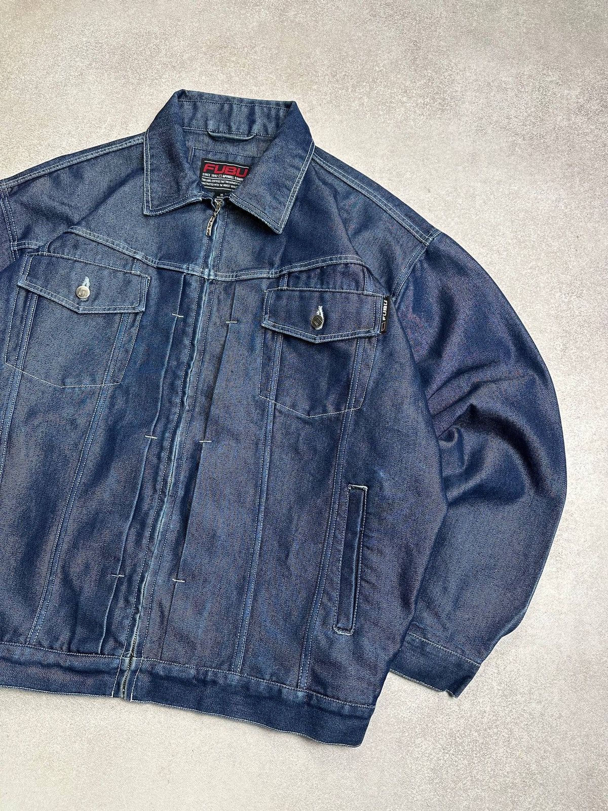 Fubu Vintage 90s Fubu JNCO Style Raw Denim Jacket XL Size US XL / EU 56 / 4 - 3 Thumbnail