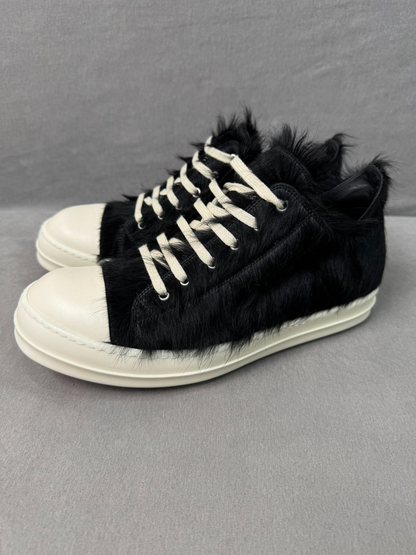 Rick Owens Rick Owens Horsehair High-Top Black White Size US 10 / EU 43 - 1 Thumbnail