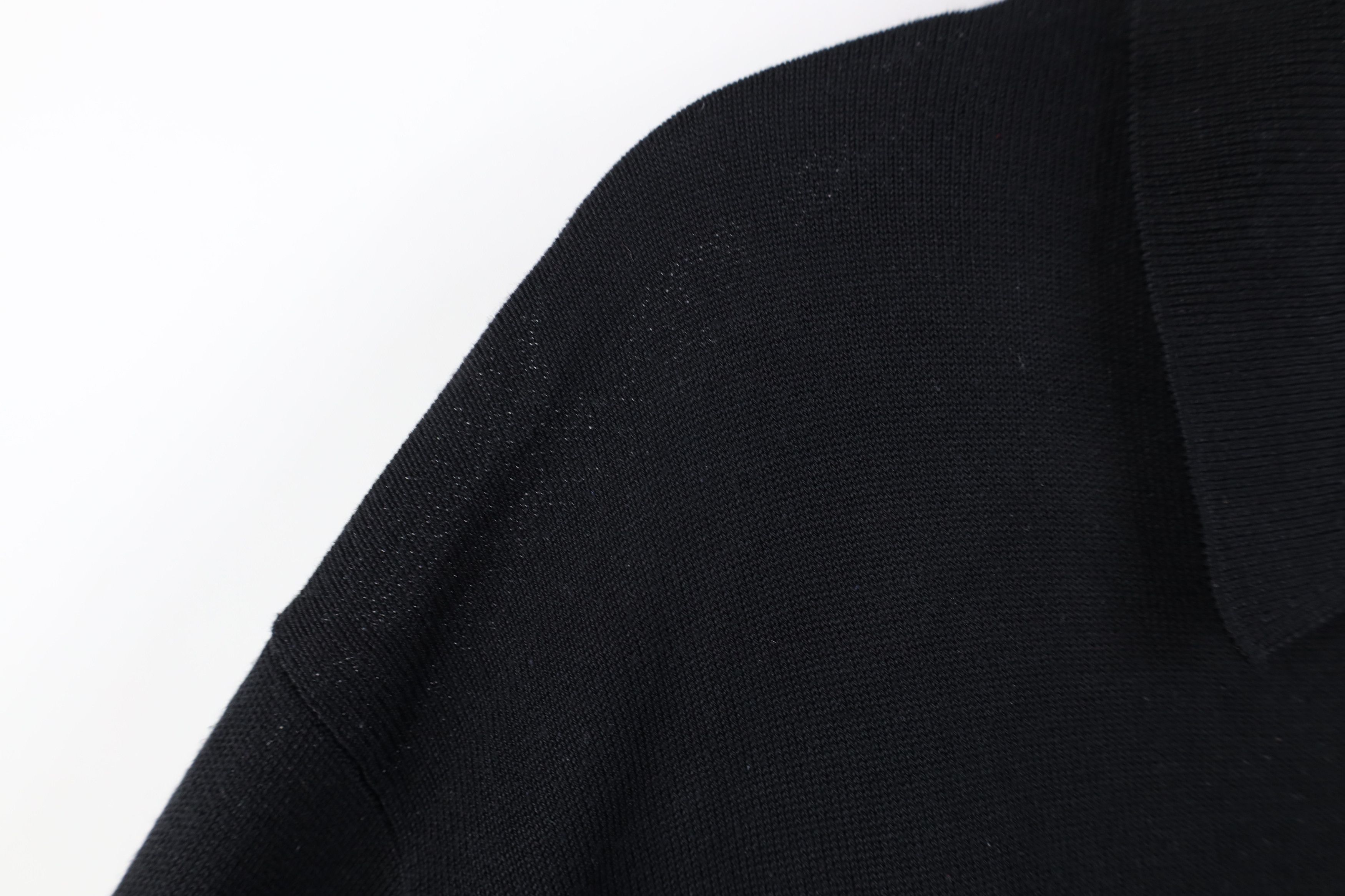 Vintage Vintage 90s Streetwear Silk Knit Collared Sweater Black Size US L / EU 52-54 / 3 - 9 Thumbnail