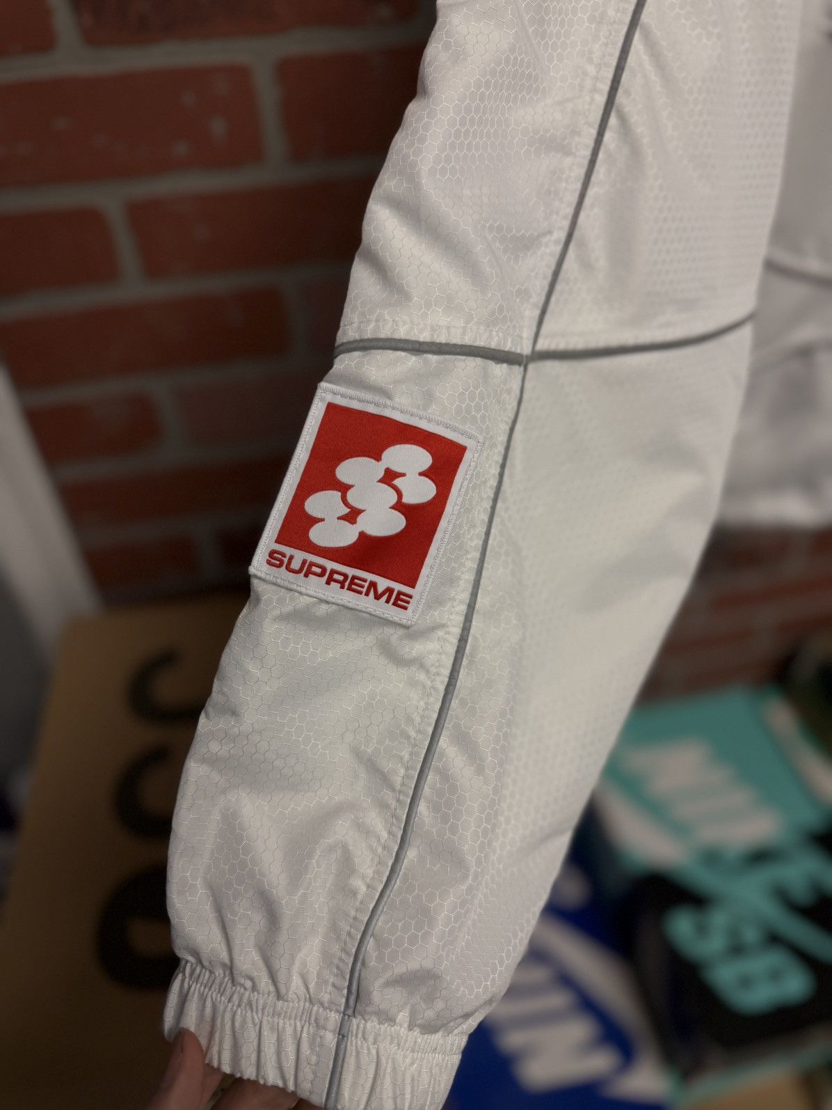 Supreme Supreme Reflective Piping Jacket White Size Large Size US L / EU 52-54 / 3 - 5 Thumbnail