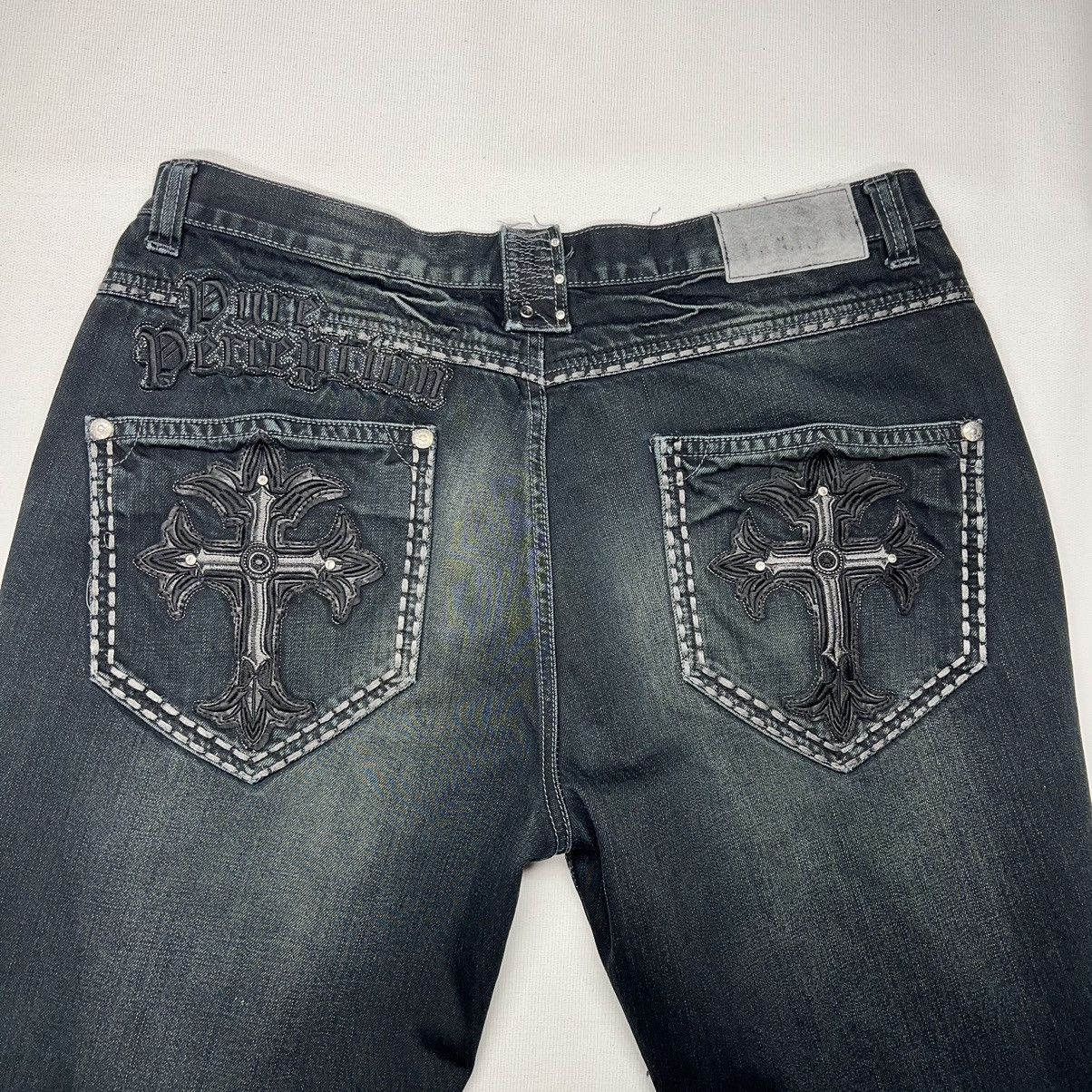 Imperious × Vintage Imperious Delf Jeans Black Denim Stitch Cross Pocket Y2K Size US 38 / EU 54 - 12 Thumbnail