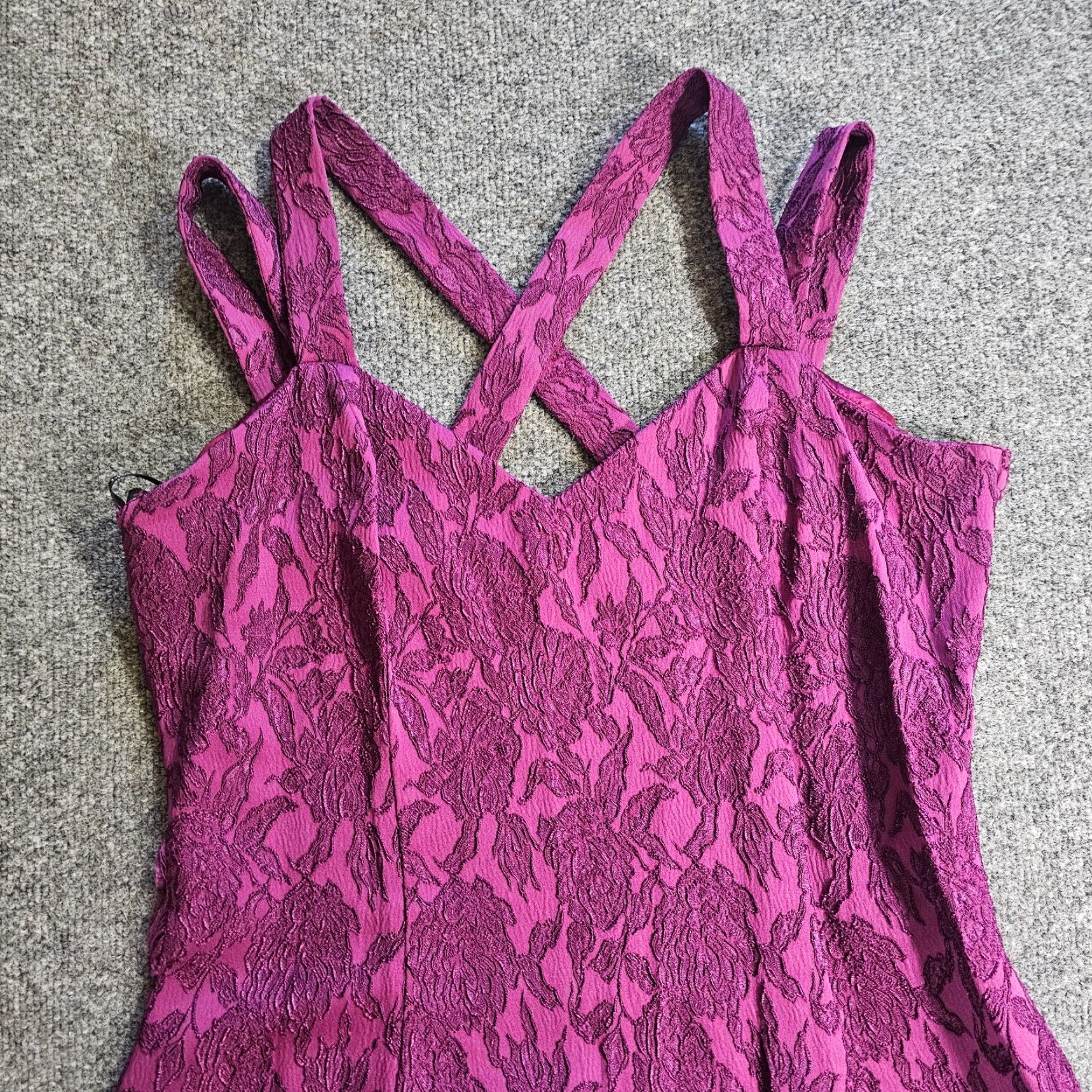 Jessica McClintock VINTAGE Jessica McClintock Dress Womens 14 Purple Lace Prom Cocktail Maxi Womens Girls/Mens? Size XXS / US 00 / IT 34 - 3 Thumbnail