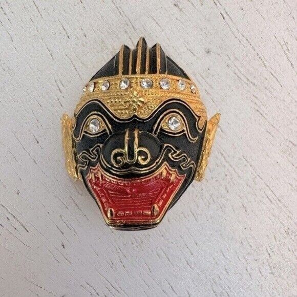 Other Vintage Costume Balinese Barong Mask Gold, Red & Black Tone Size ONE SIZE - 1 Thumbnail