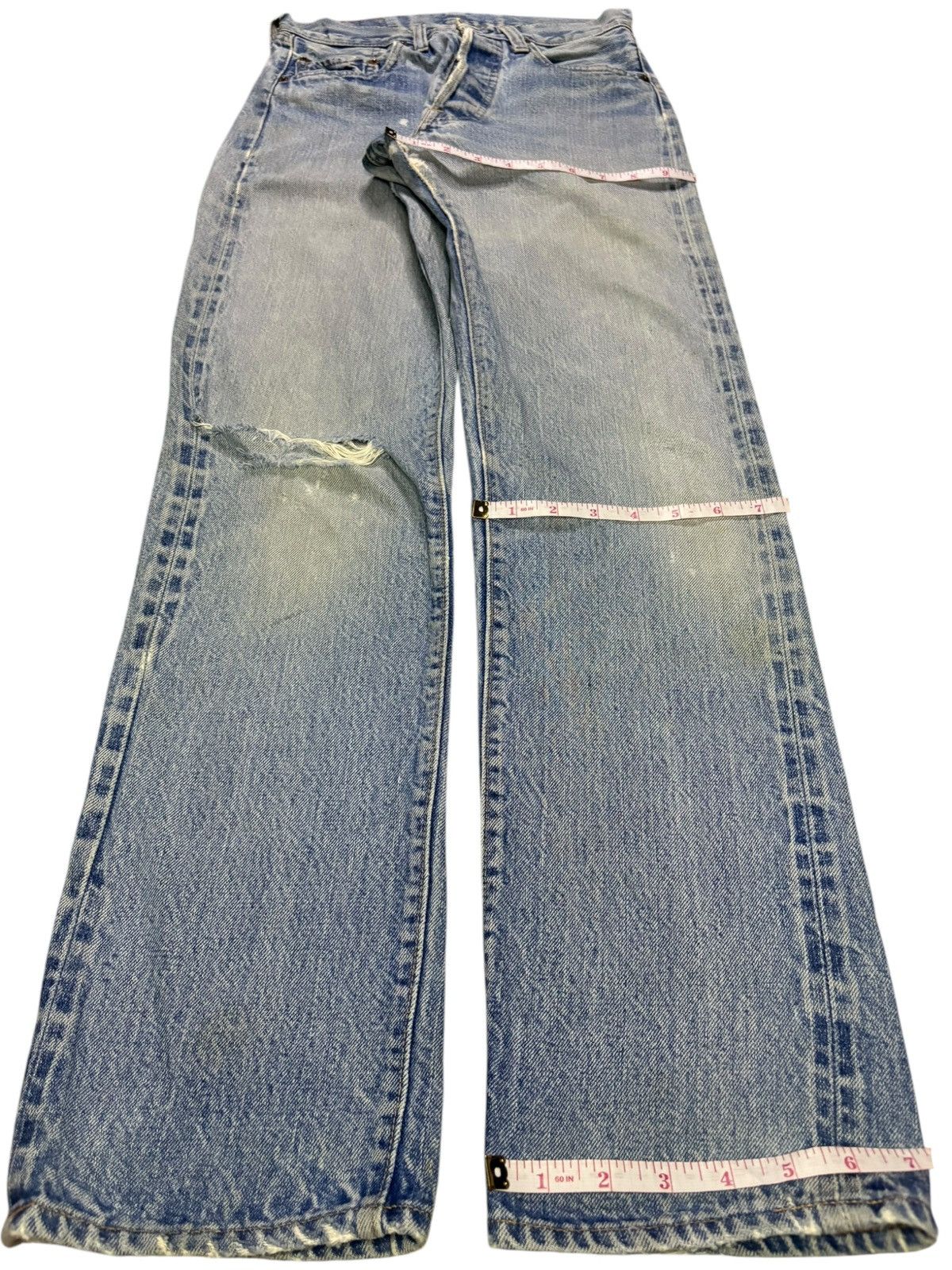 Levi's Vintage 70s Levis 501 Big E Selvedge Distress Jeans Button 6 Size US 26 / EU 42 - 15 Thumbnail