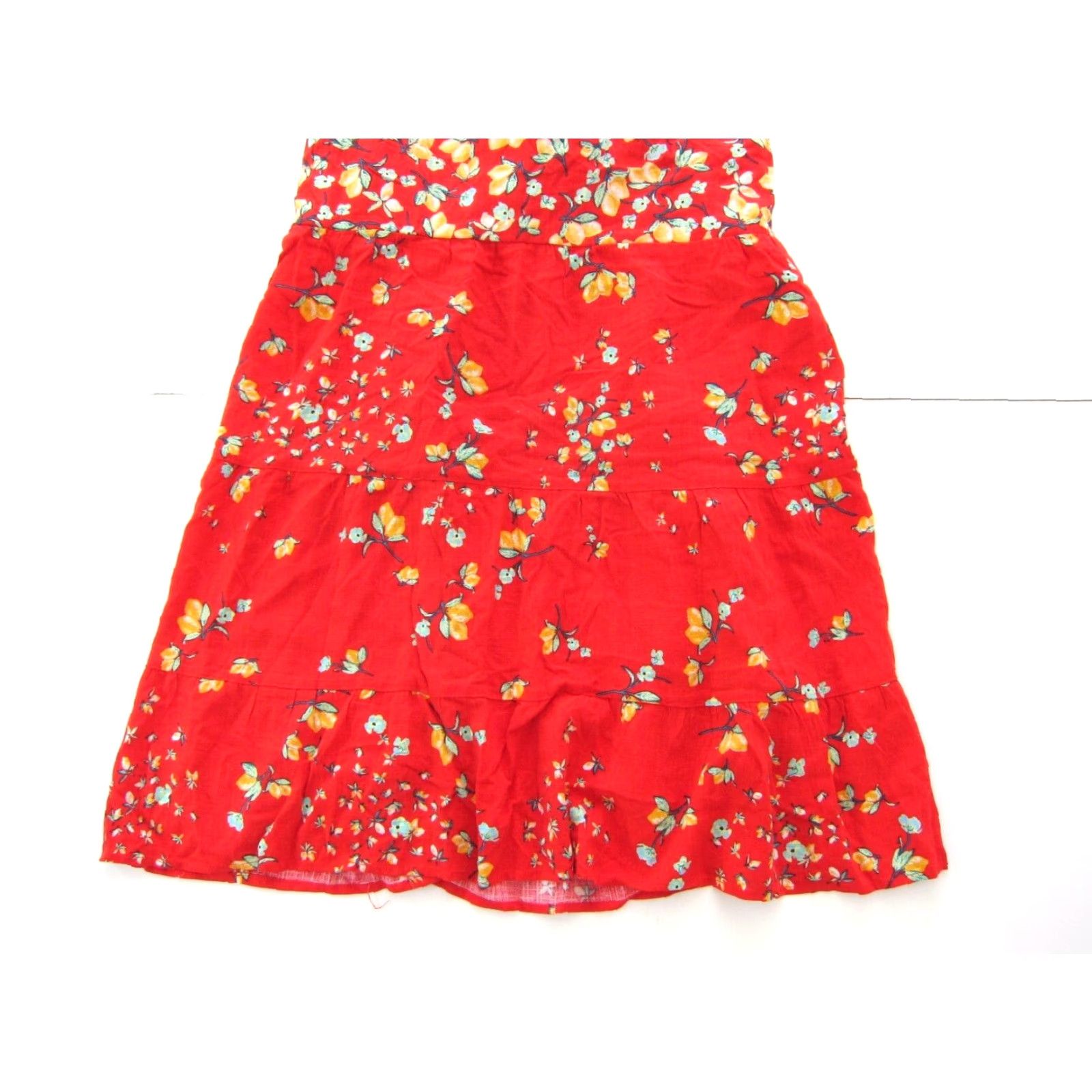 Vintage VINTAGE Lauren Conrad Linen Rayon Red Yellow Green Lemon Floral Tank Sun Dress XL Size XL / US 12-14 / IT 48-50 - 8 Thumbnail
