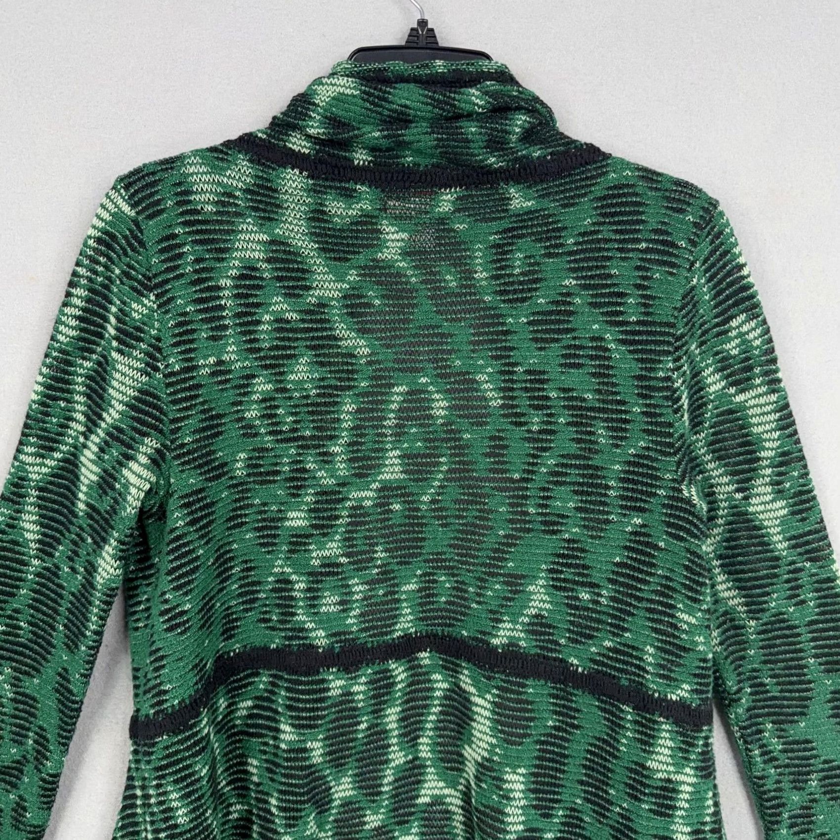 Vintage Cecilia Prado Sweater Womens Small Green Black Open Front Cardigan Knit Animal Print Bohemian Leopard Lightweight Casual Womens Size S / US 4 / IT 40 - 7 Thumbnail
