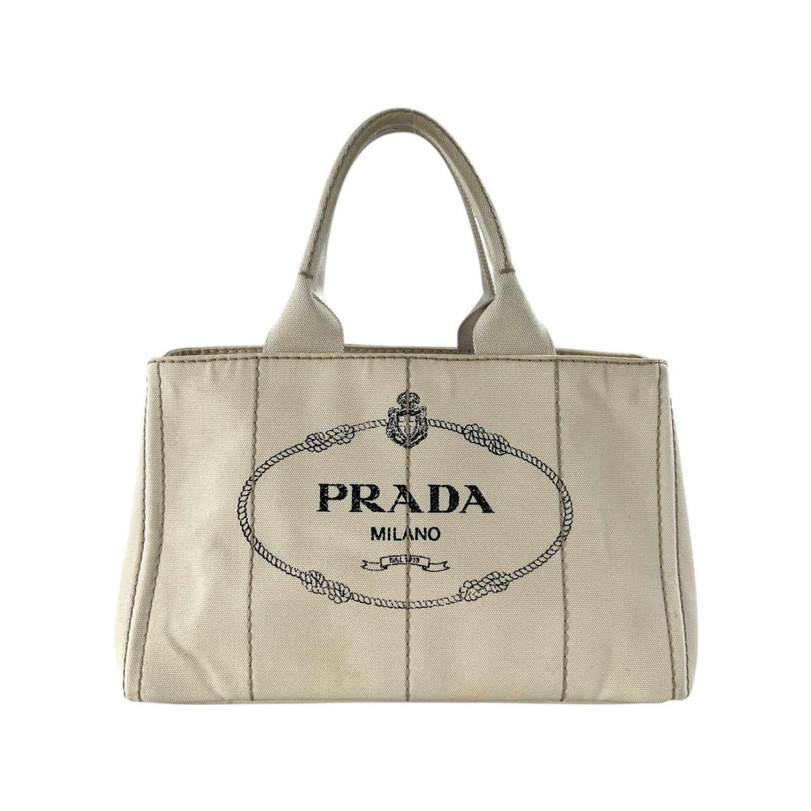 Prada Cream Canapa Tote Bag