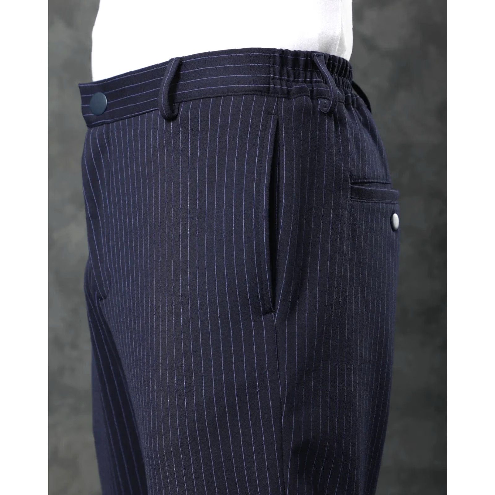 Vintage VINTAGE Men's Rare Rabbit Ander Classic Pin Stripe Trousers Navy 36 Slim Fit Regular Men’s Pants Inseam 31" Size US 36 / EU 52 - 5 Thumbnail