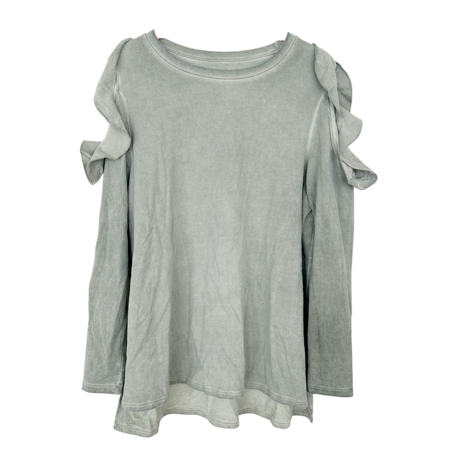 Other Lane Bryant Cold Shoulder Ruffle Long Sleeve Shirt Sz 18/20 Size XXL / US 16-18 / IT 52-54 - 1 Thumbnail
