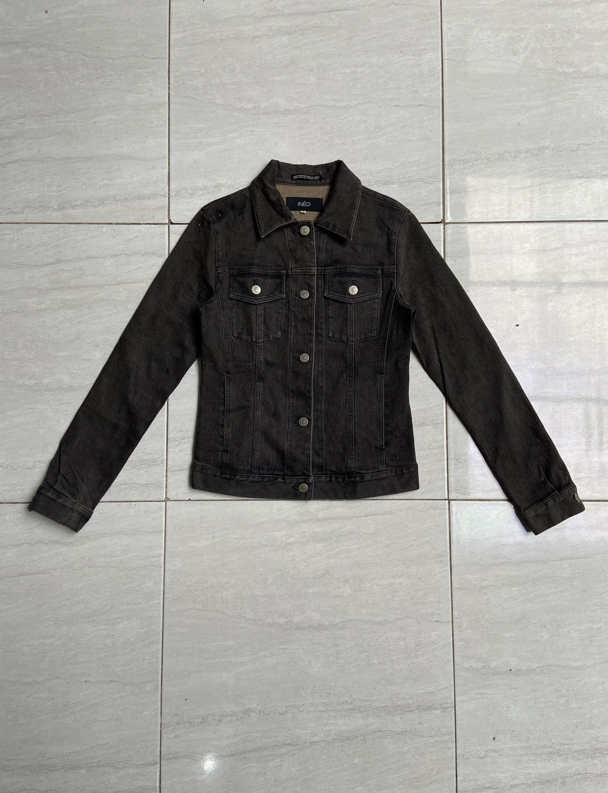 image of Ined By Yohji Yamamoto Brown Denim Jacket, Men's (Size XS)