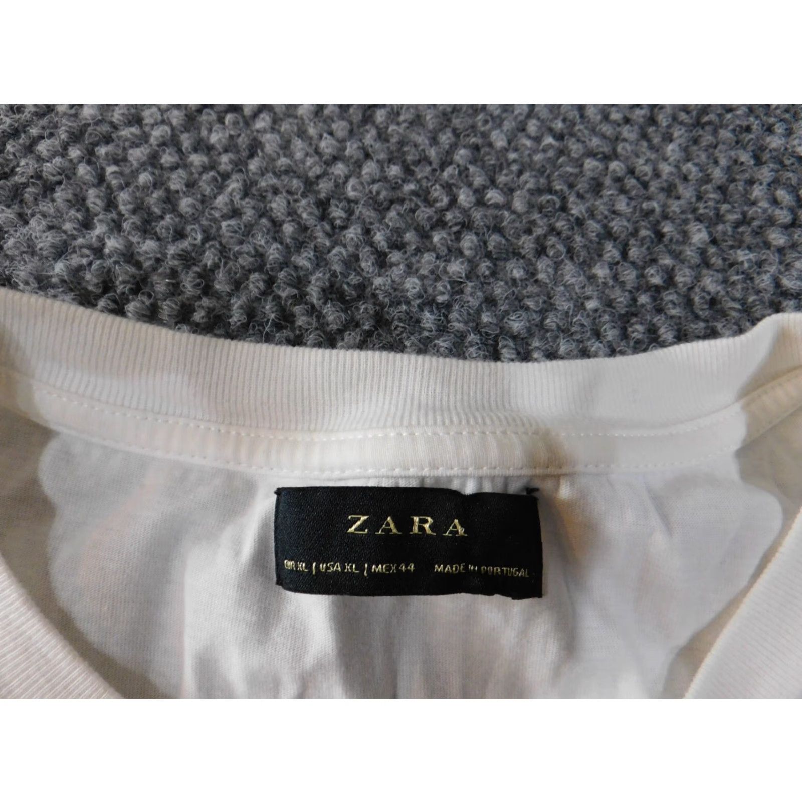 Zara Zara Mens Shirt XL White Stretch Striped City T-Shirt Casual Crew Neck Short Sleeve Cotton Knit Size US XL / EU 56 / 4 - 4 Thumbnail