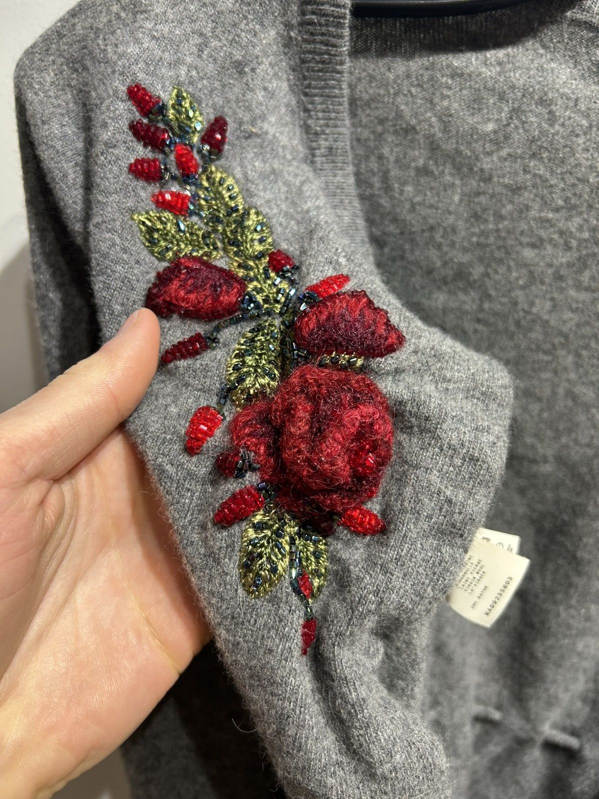 Moschino 3D Floral Embroidery Belted Cardigan Size XS / US 0-2 / IT 36-38 - 12 Thumbnail
