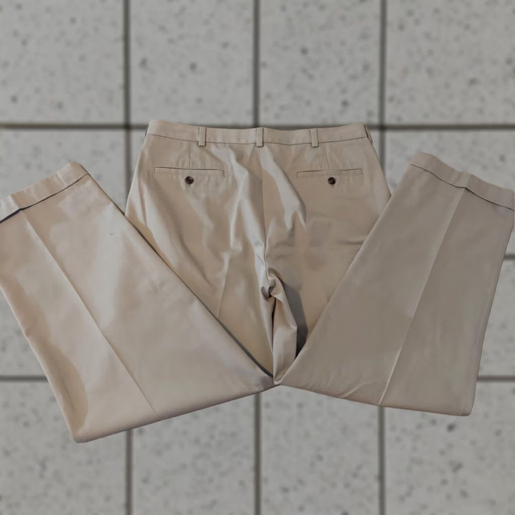 Brooks Brothers Mens Brooks Brothers Khaki Pants Cotton Slack Chino Trouser 38x32 Beige Size US 38 / EU 54 - 1 Thumbnail