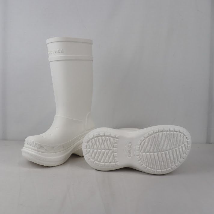 Balenciaga × Crocs o1rshd1 Rubber Croc Boots in White Size US 6 / IT 36 - 11 Thumbnail