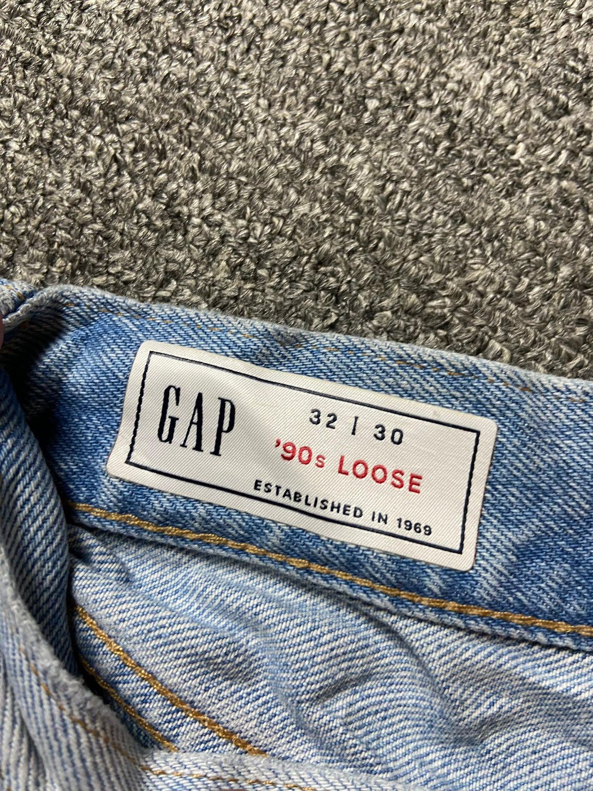 Gap × Vintage GAP 90’s Loose Cut Distressed Denim Ripped Jeans (123) Size US 33 - 3 Thumbnail