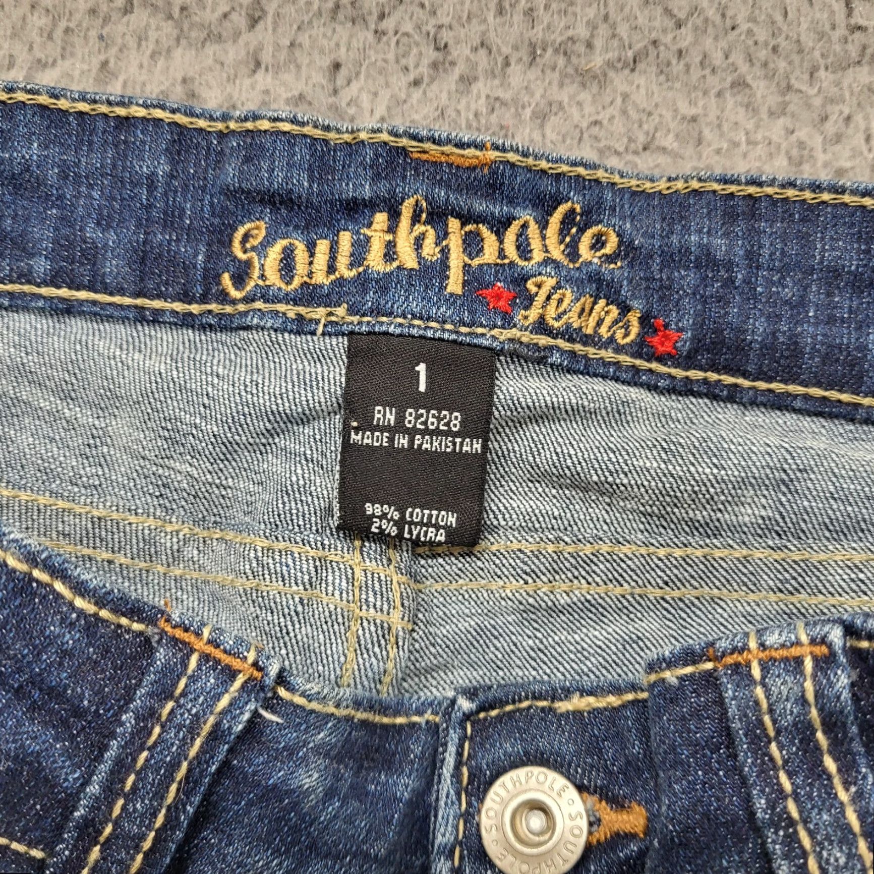 Southpole Southpole Jeans Women Bootcut Dark Wash Low Rise Blue Cotton Blend Size 1 Regular 5-Pocket Logo Hip Hop 90s Compatible Denim Jeans Size 25" / US 0 / IT 36 - 2 Thumbnail