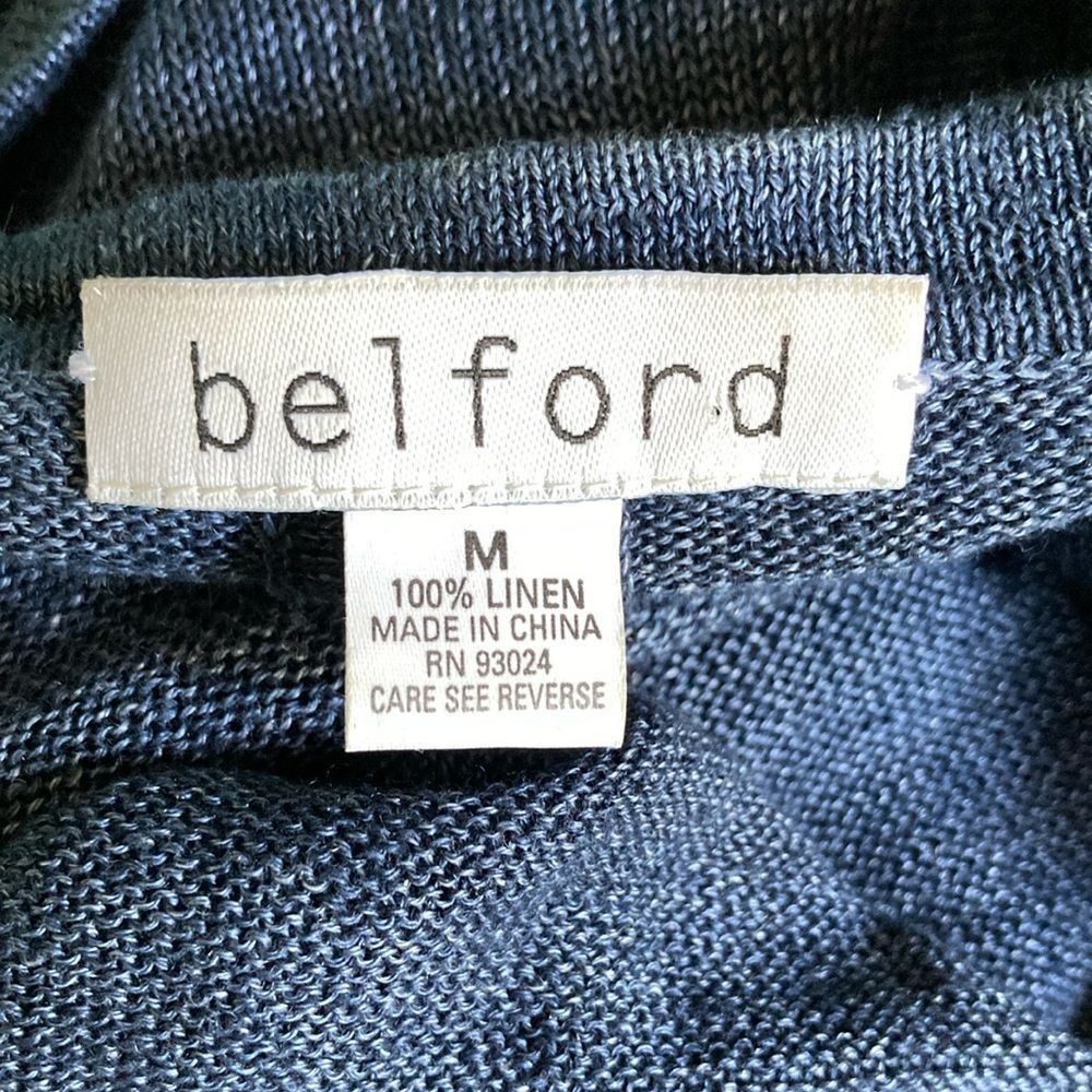 Wolford Belford Womens Size M Blue Knit Linen Pullover V-Neck Sweate Size M / US 6-8 / IT 42-44 - 3 Thumbnail