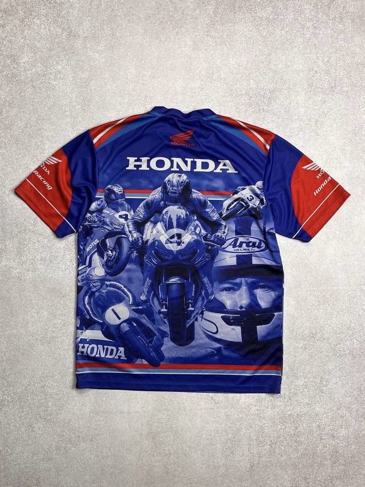 Honda × Vintage Vintage Honda Racing Motorcycle Allowerprint T-shirt L Size US L / EU 52-54 / 3 - 5 Thumbnail
