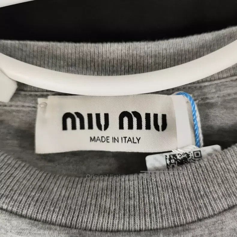 Miu Miu Miu Miu Size XS Cotton T-shirt short sleeve sweater Size XS / US 0-2 / IT 36-38 - 3 Thumbnail