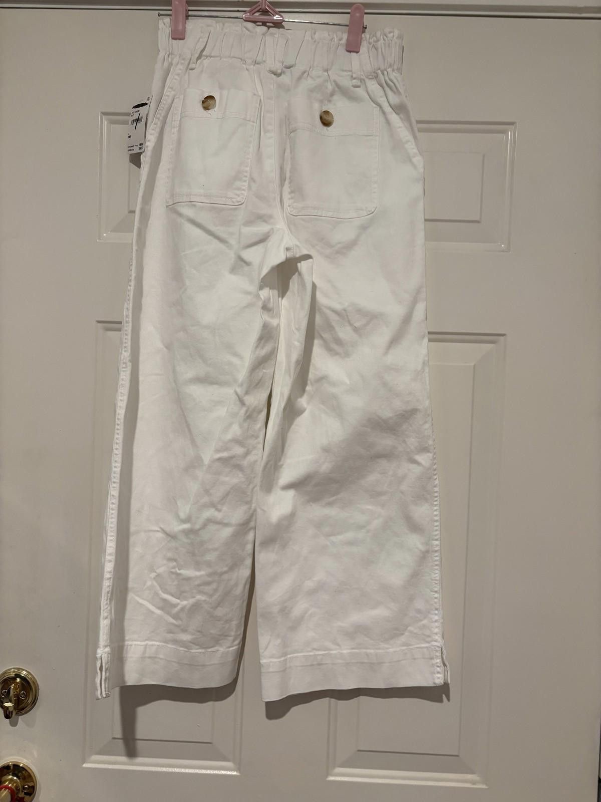 Designer Womens size 4 Democracy white cotton beachy pants #364 Size 27" / US 4 / IT 40 - 2 Thumbnail