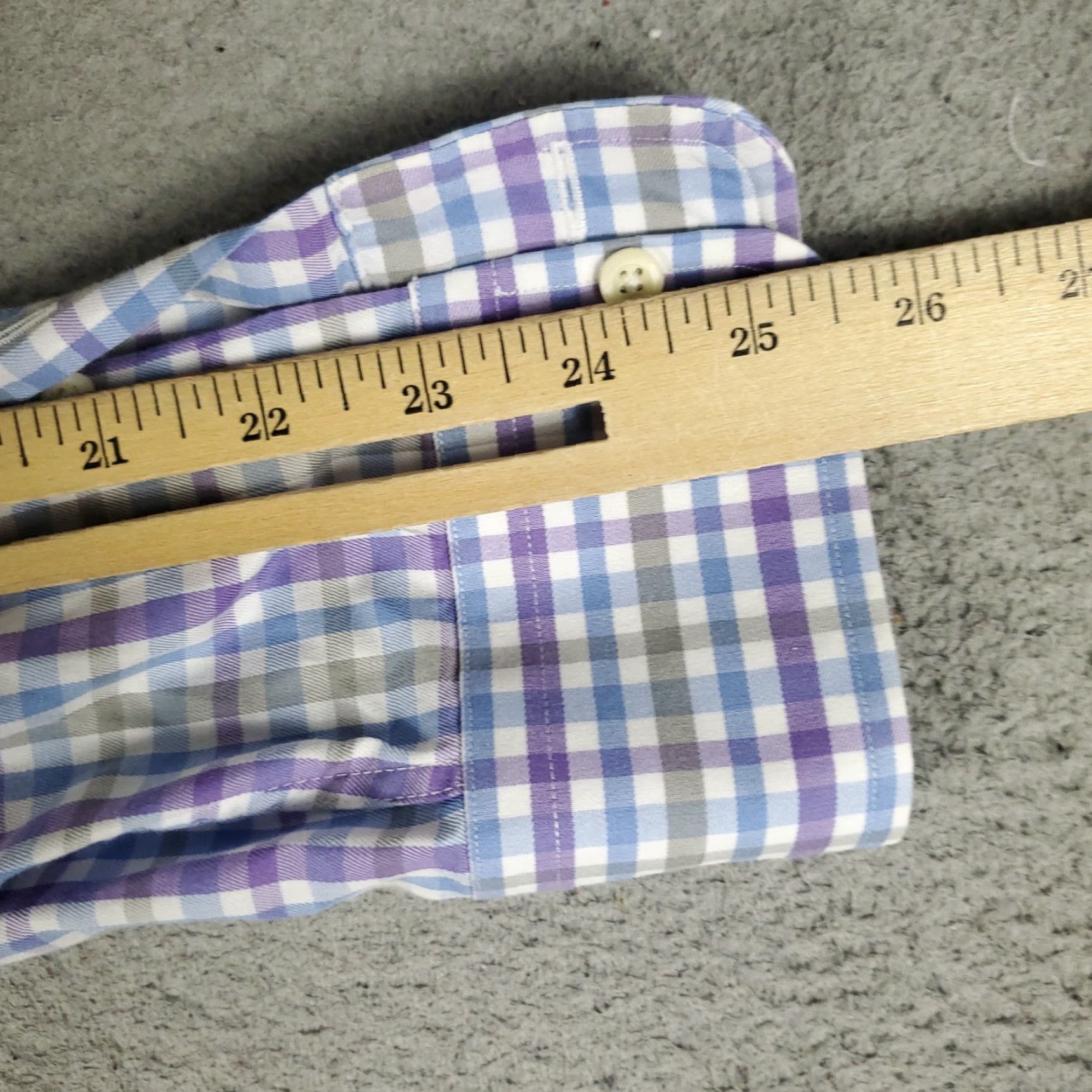 David Donahue David Donahue Shirt Mens Size 16 Blue Check Dress Button Up Long Sleeve Size 42R - 6 Thumbnail