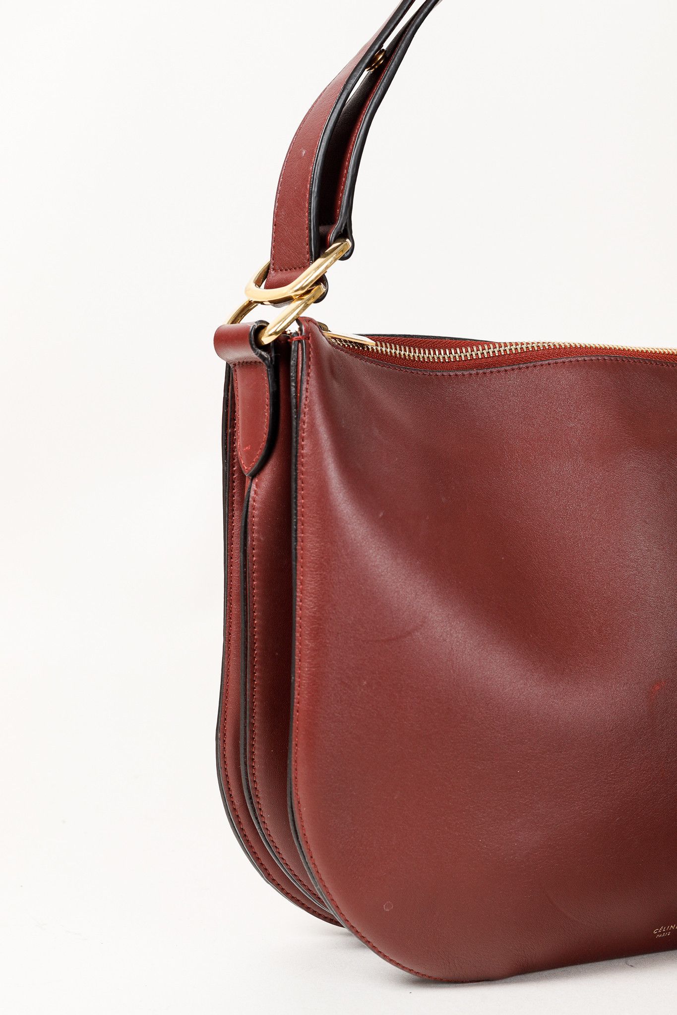 Celine Celine Light Burgundy Medium Calfskin Saddle Bag Size ONE SIZE - 9 Thumbnail