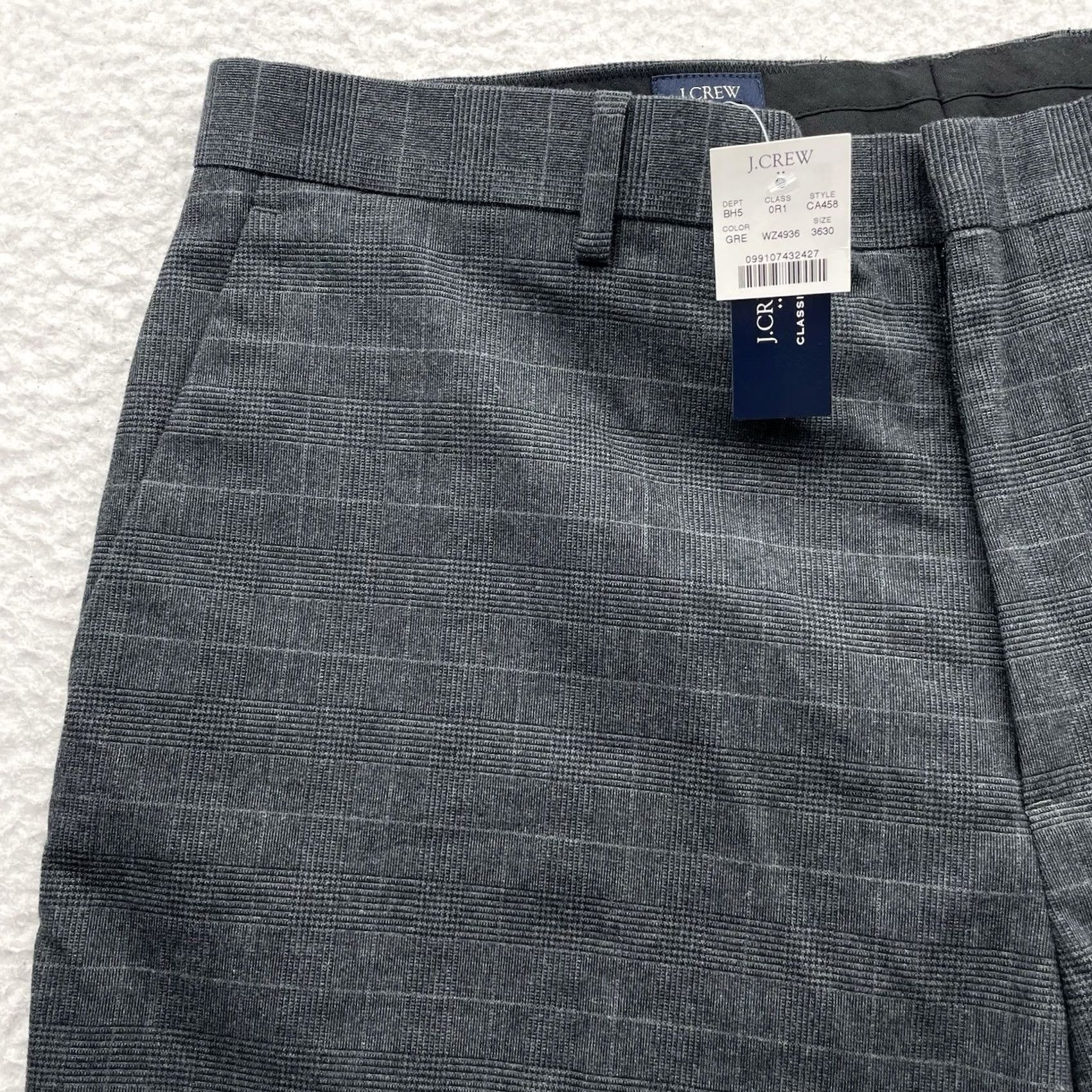 J.Crew J. Crew Thompson Dress Pants 38x30 Gray Glen Plaid Stretch Classic Size US 38 / EU 54 - 3 Thumbnail