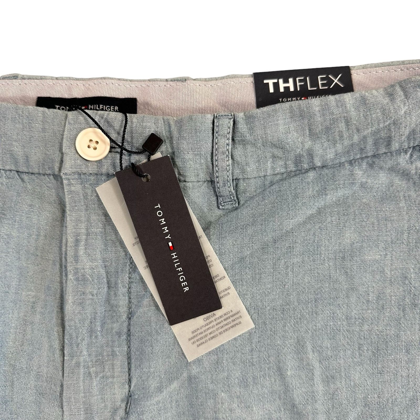 Tommy Hilfiger Tommy Hilfiger Th Flex Stretch 9" Shorts Light Wash Chambray Size US 40 / EU 56 - 5 Thumbnail